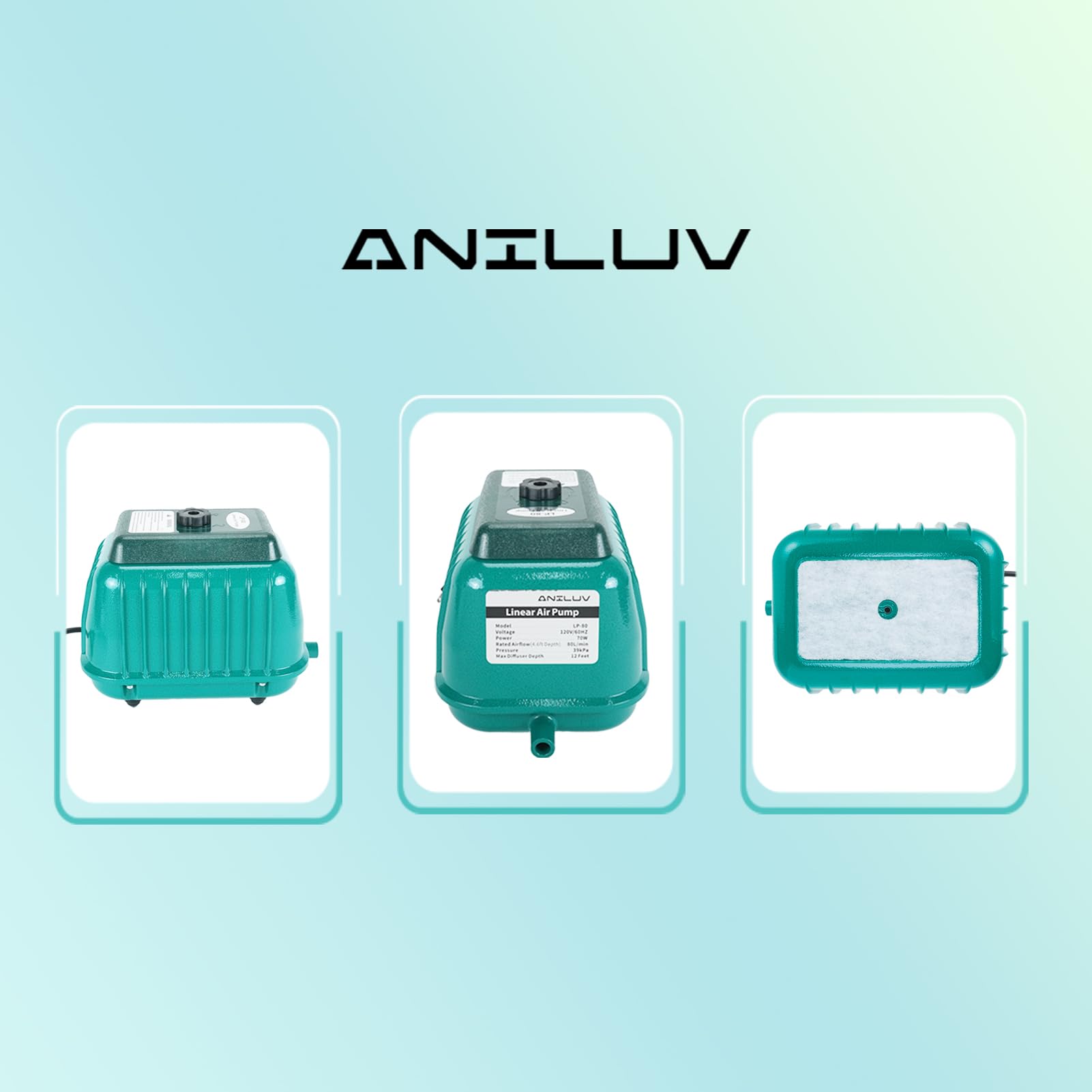 ANILUV LP-80 Septic Tank Linear Air Pump/Pond Aerator - ANILUV Official Product View 7
