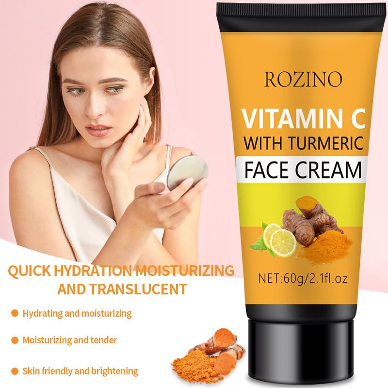Turmeric Vitamin C Face Cream, Anti-Aging Cream, Firming - Product Imagery