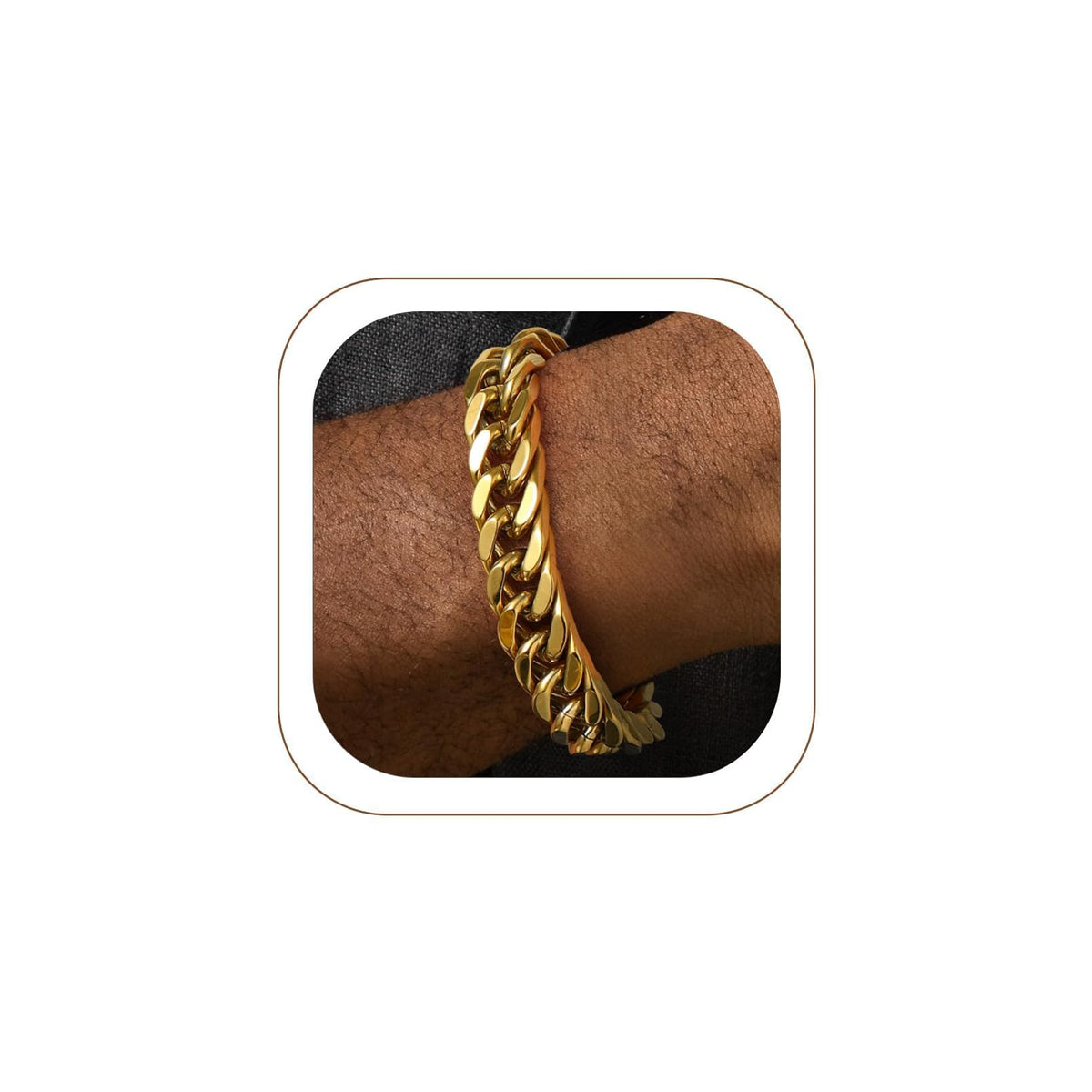 FaithHeart Mens Stainless Steel Cuban Link Bracelet Tarnish - FaithHeart Official Imagery - 1