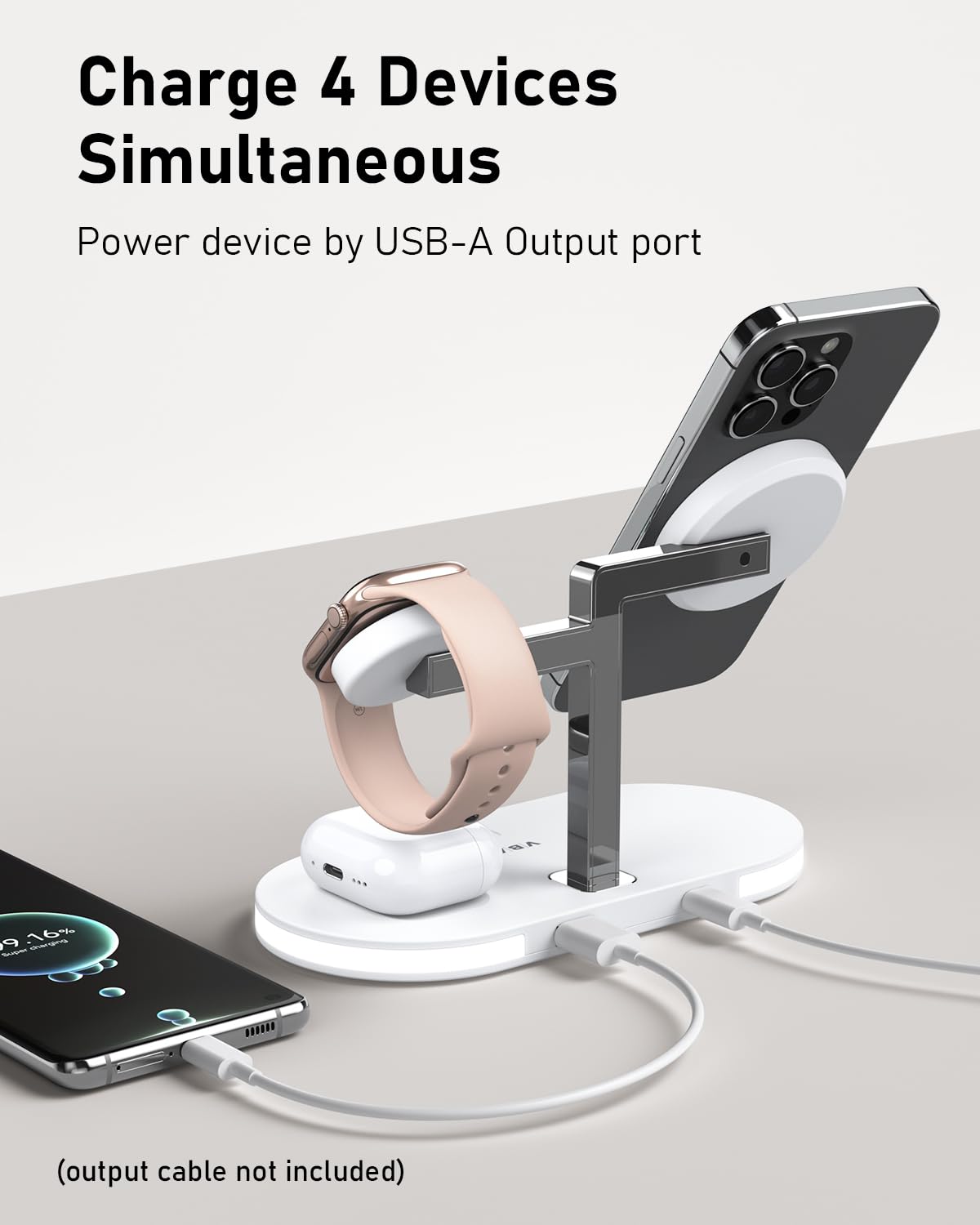 VBA 4 in 1 Wireless Charging Station for Apple MagSafe Charger,Fa - VBA Official Product View 4