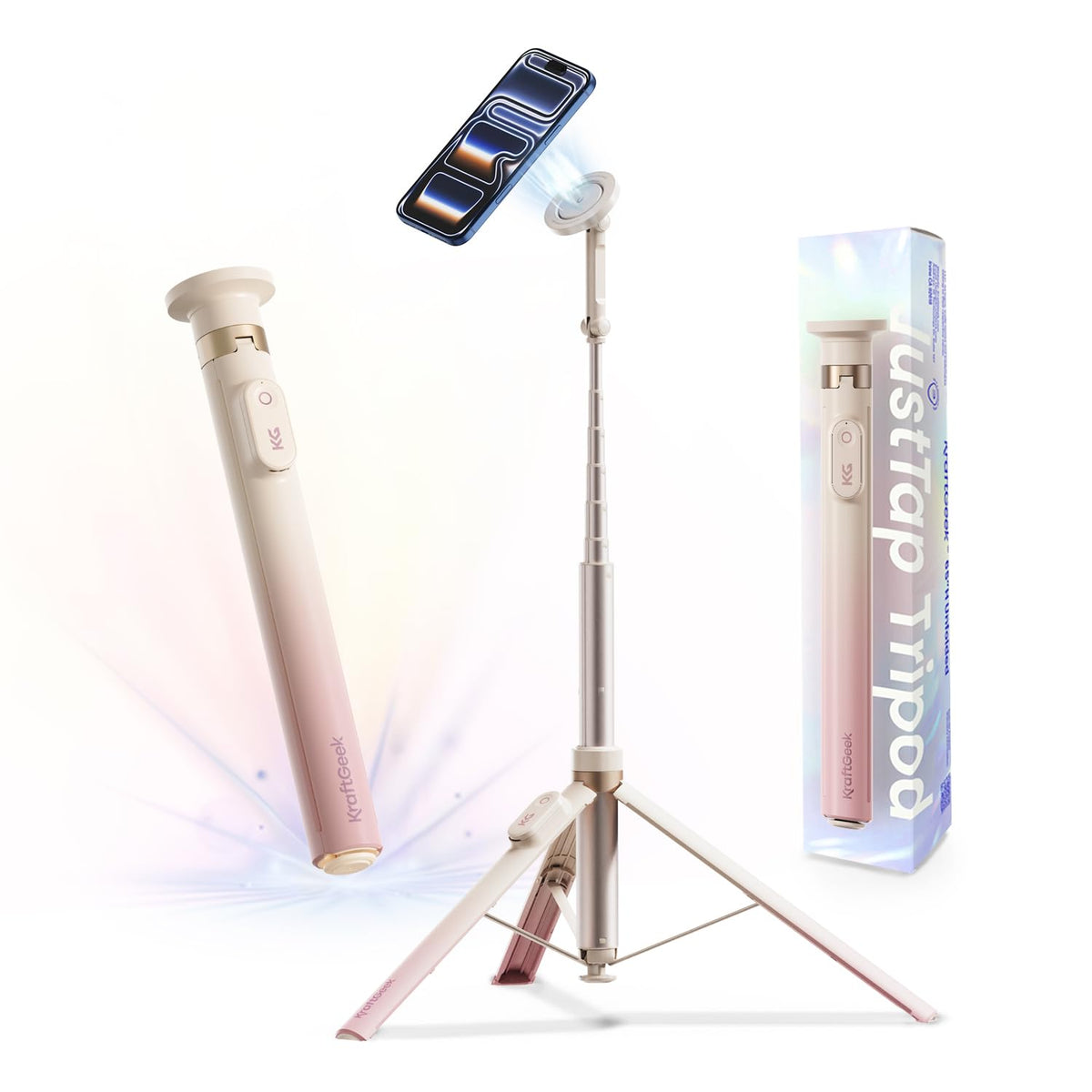 KraftGeek Magnetic Phone Tripod for iPhone JustTap Tripod - KraftGeek Official Imagery - 2