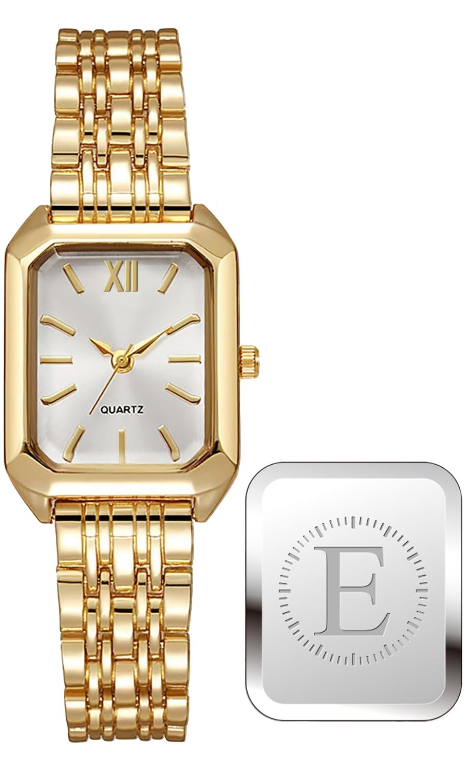 Fashion Initials Womens for Watches Stainless steel Square - VILKFY Official Imagery - 2