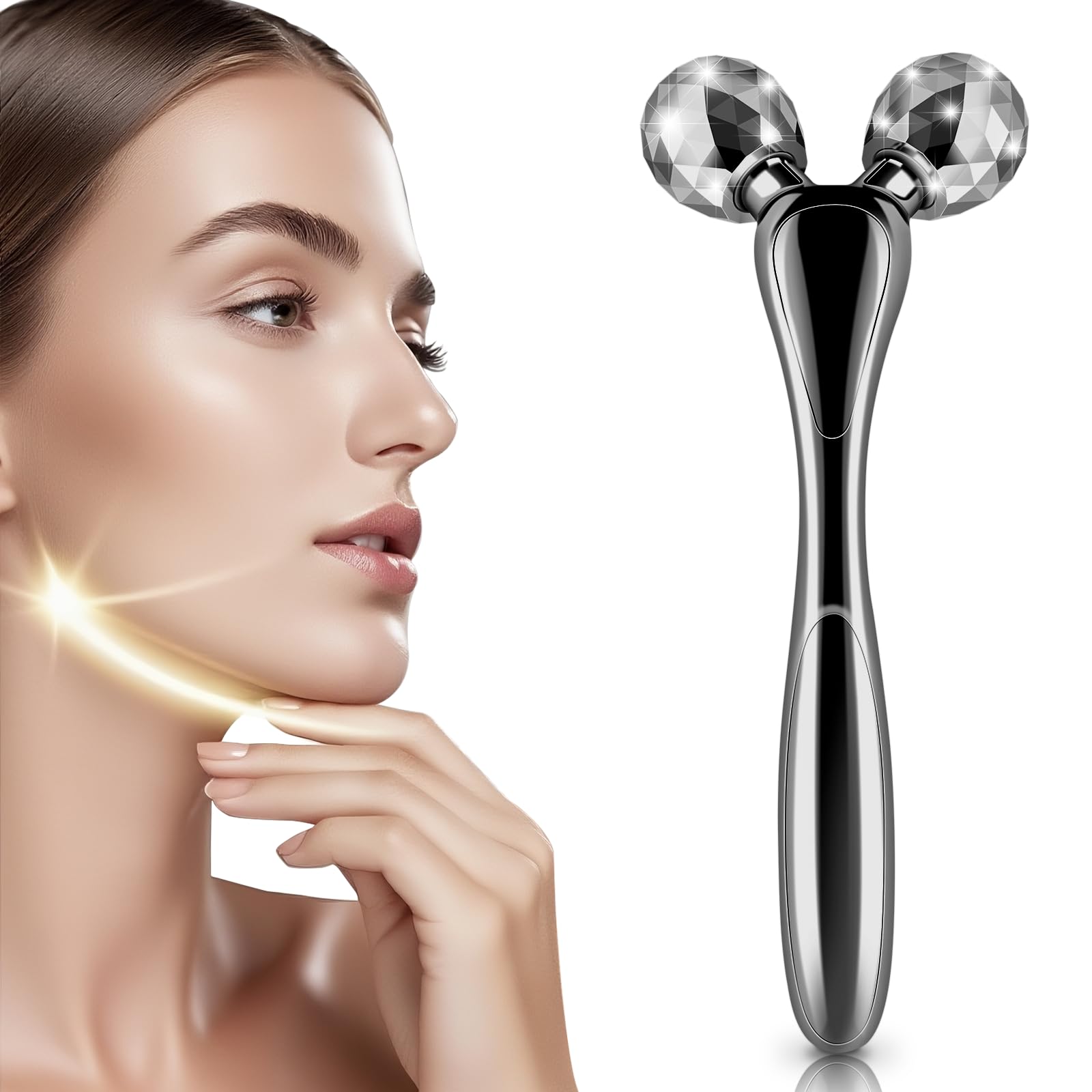 SZMDLX 3D Face Roller Dual Rotating Facial Body Massager
