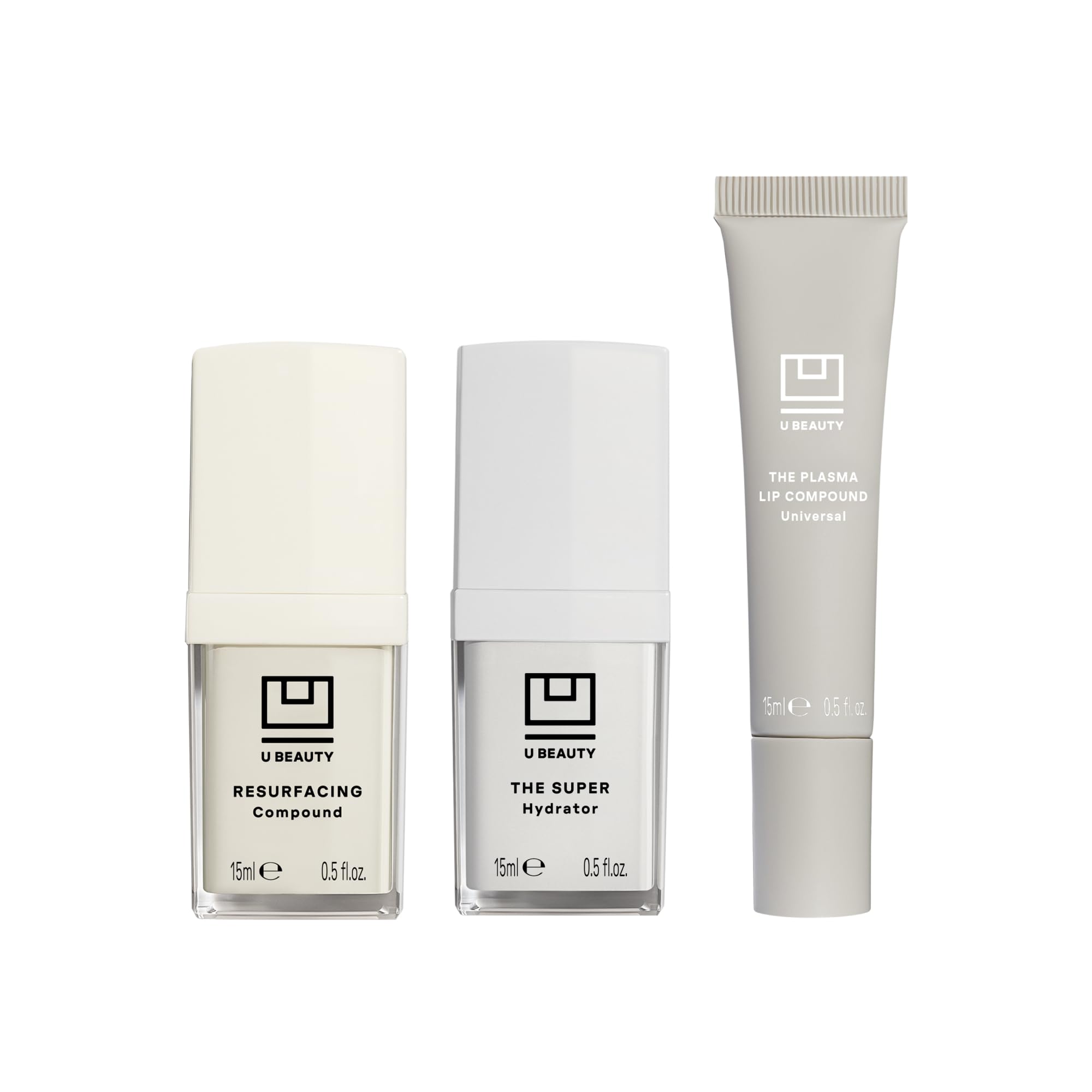 U Beauty 3-Piece Set - Resurfacing Serum, Hydrator & Lip - Product Imagery