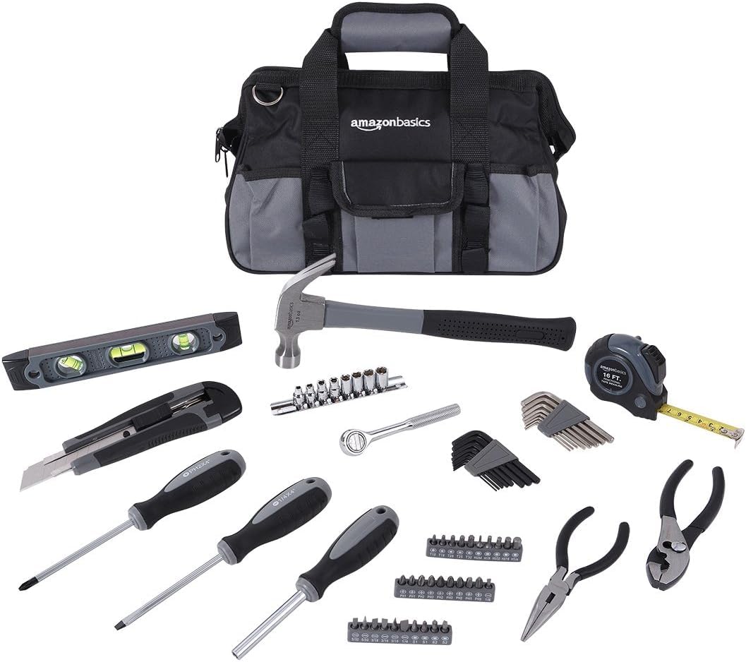 Amazon Basics 65 Piece Home Repair Tool Kit Set With - Amazon Basics Official Imagery - 1