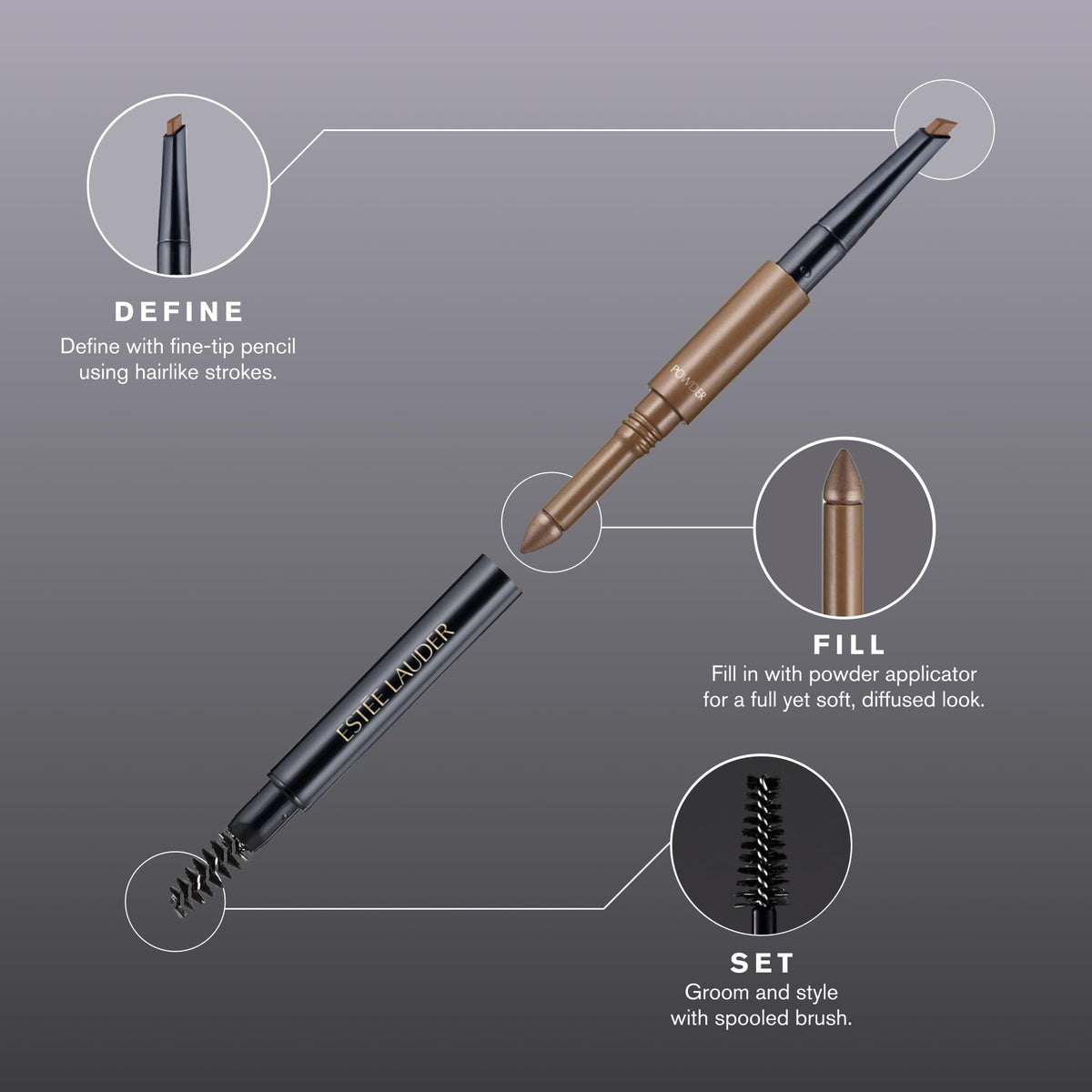 Est e Lauder The Brow Multi Tasker 3 in 1 Tool - Premium Selection Official Imagery - 4