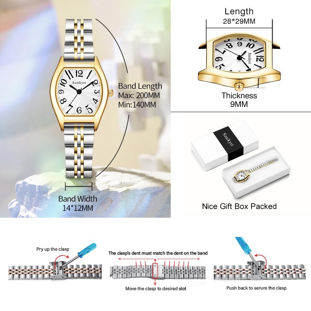 Szaikyri Barrel Shaped Watch for Women with Easy Read Arabic - Szaikyri Official Imagery - 7