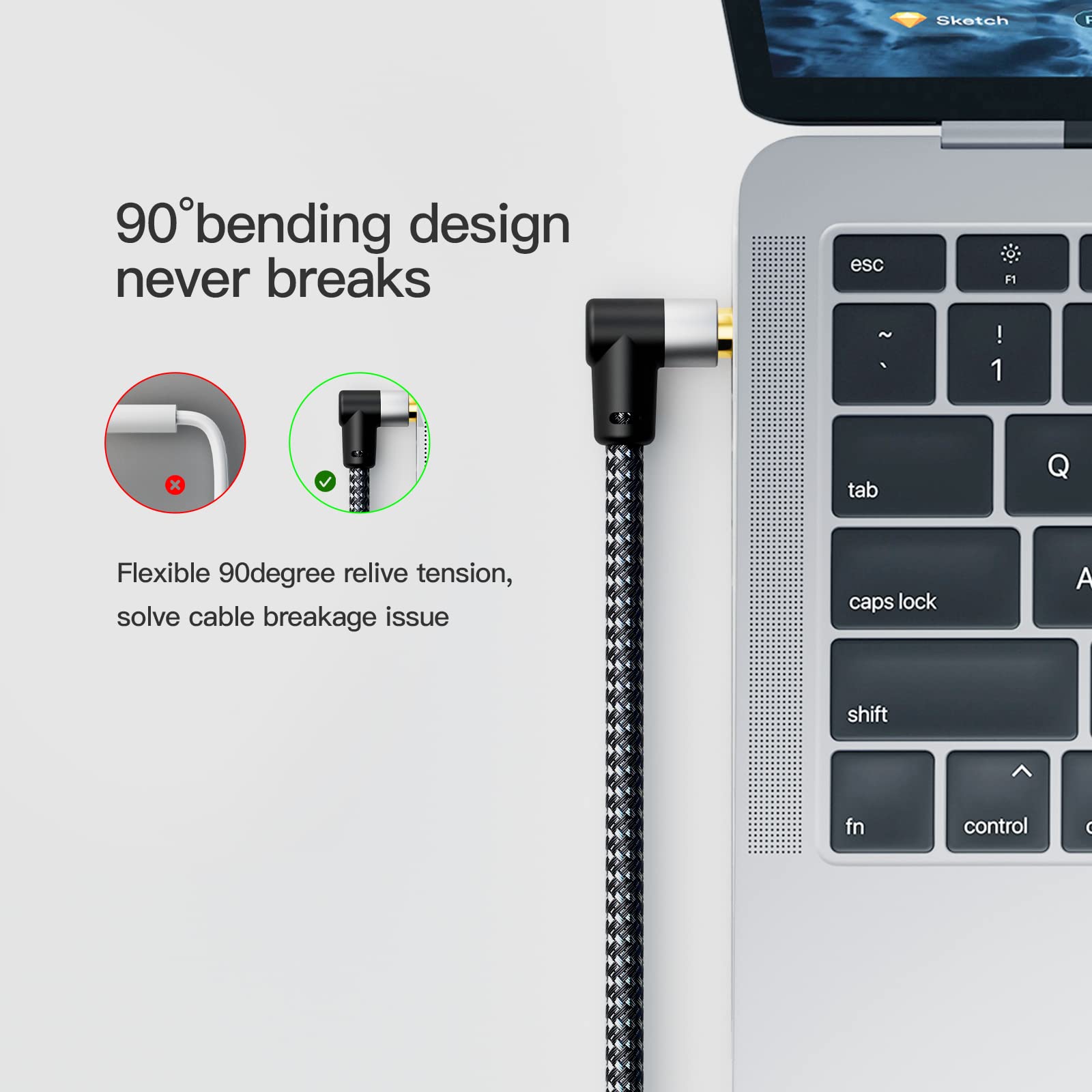 Nanxudyj 3.5mm Headphone Extension Cable Right Angle, 3.5mm Male by Nanxudyj - Angle View 8
