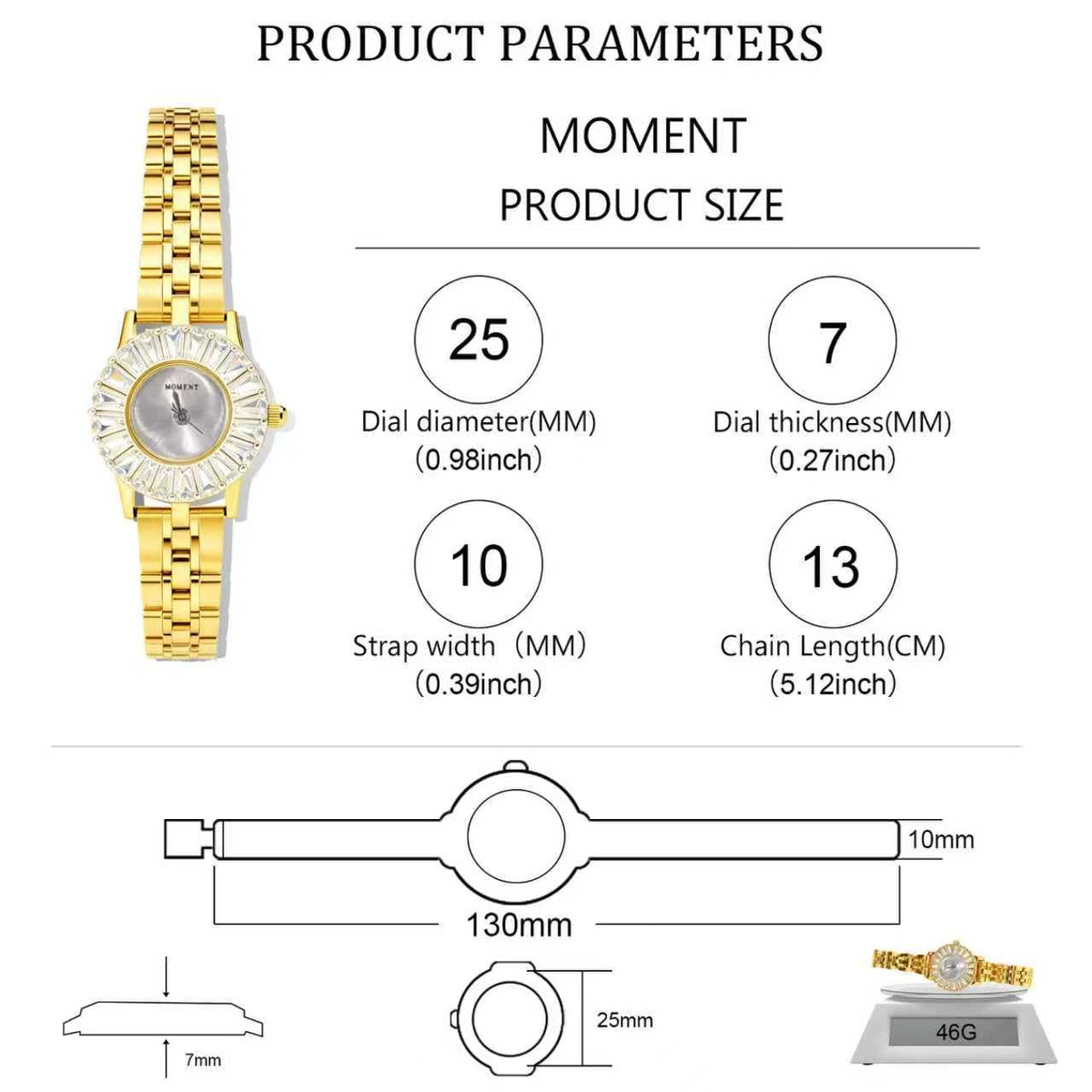 GORBEN Gold Tone Women s Watch with High Precision Quartz - GORBEN Official Imagery - 6