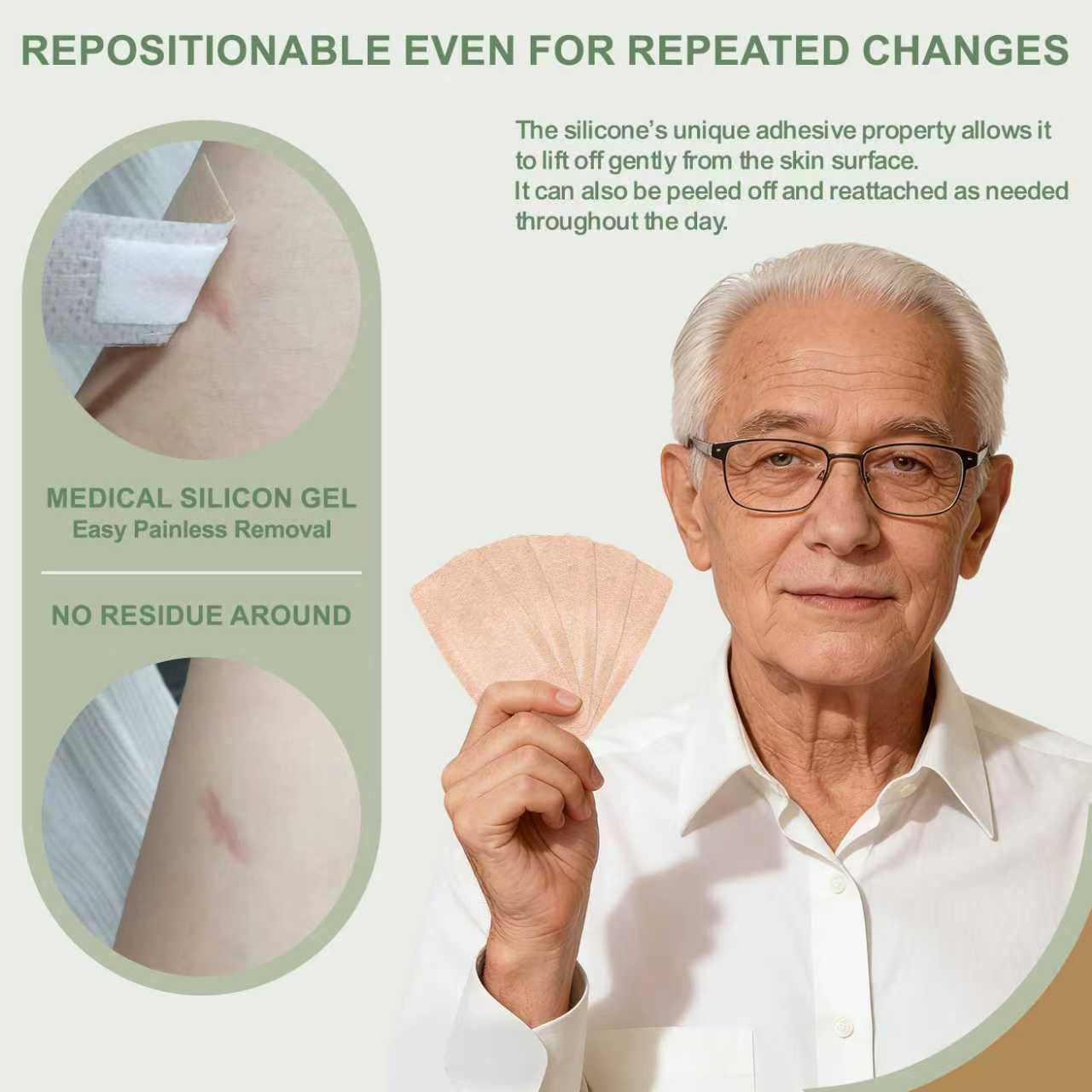 Hysimedy Silicone Bandages for Sensitive Skin 2x4 Inch Painless Removal