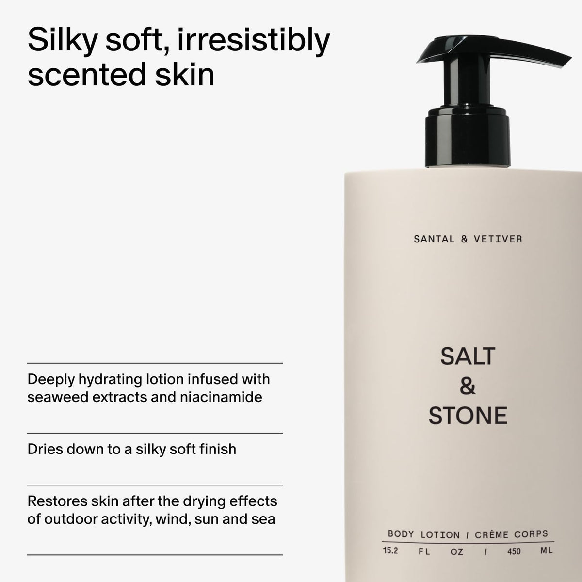 Salt Stone Body Lotion for Women Men Vegan Santal Vetiver 15 - Salt & Stone Official Imagery - 6