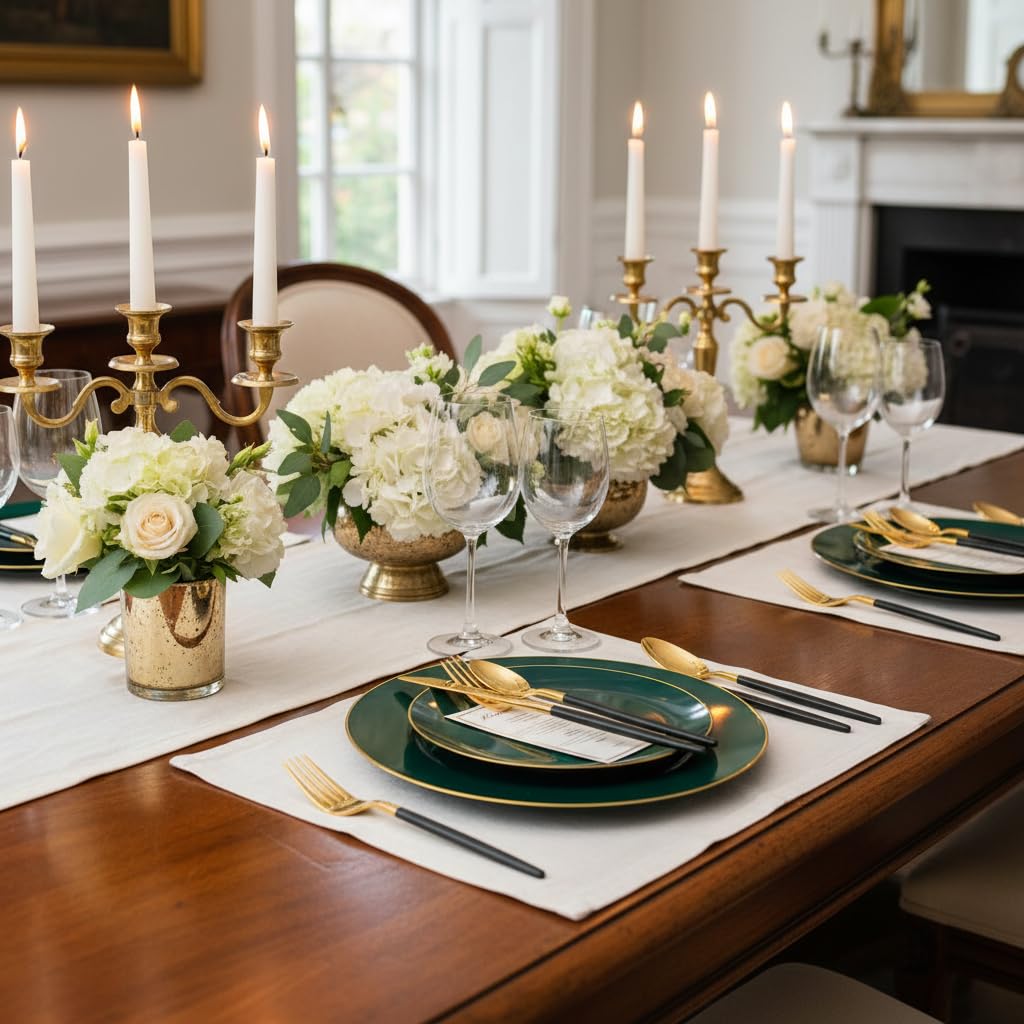 Liacere 150PCS Green Plastic Plates - Liacere Official Imagery - 5