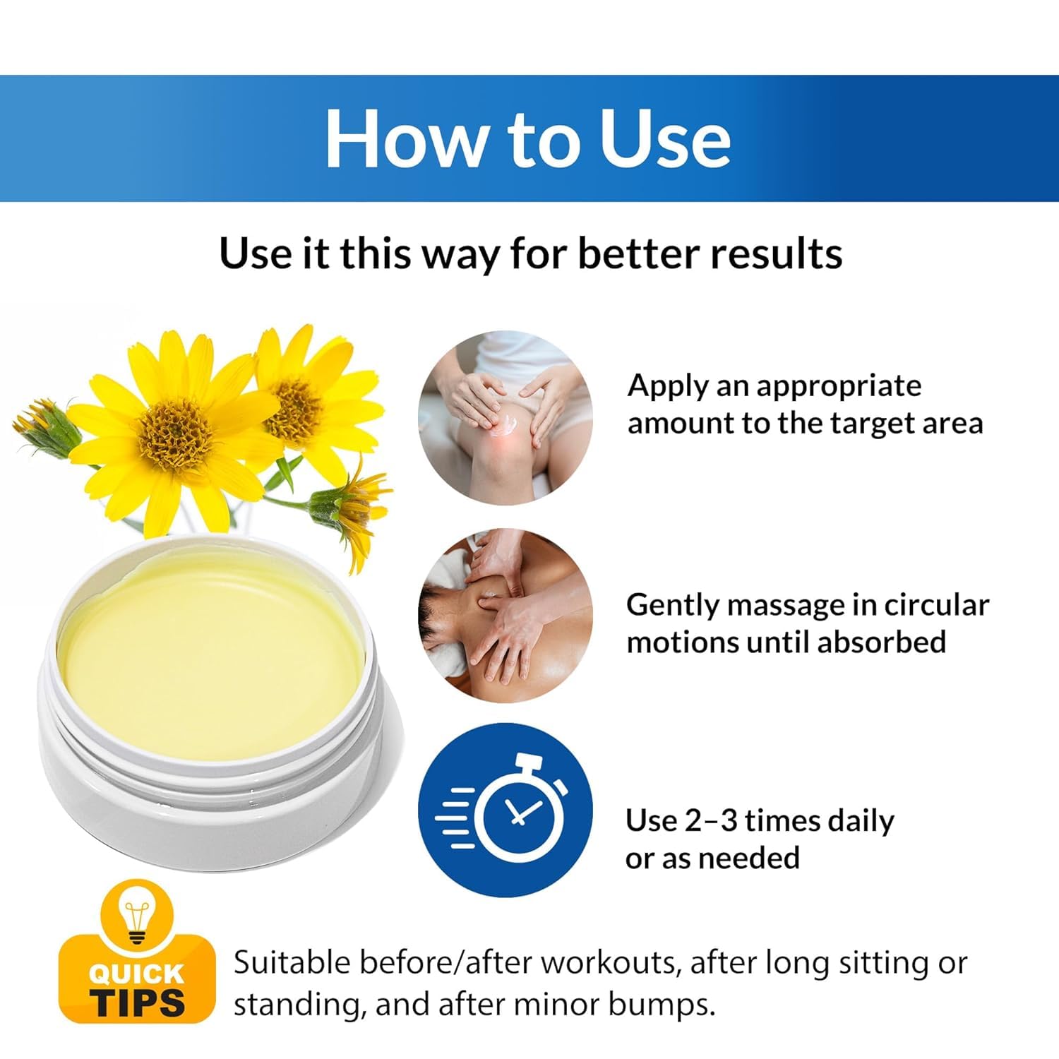 KOXUO Arnica Cream botanical body moisturizer in 50g jar, natural skin moisturizer with arnica extract for soothing skin.