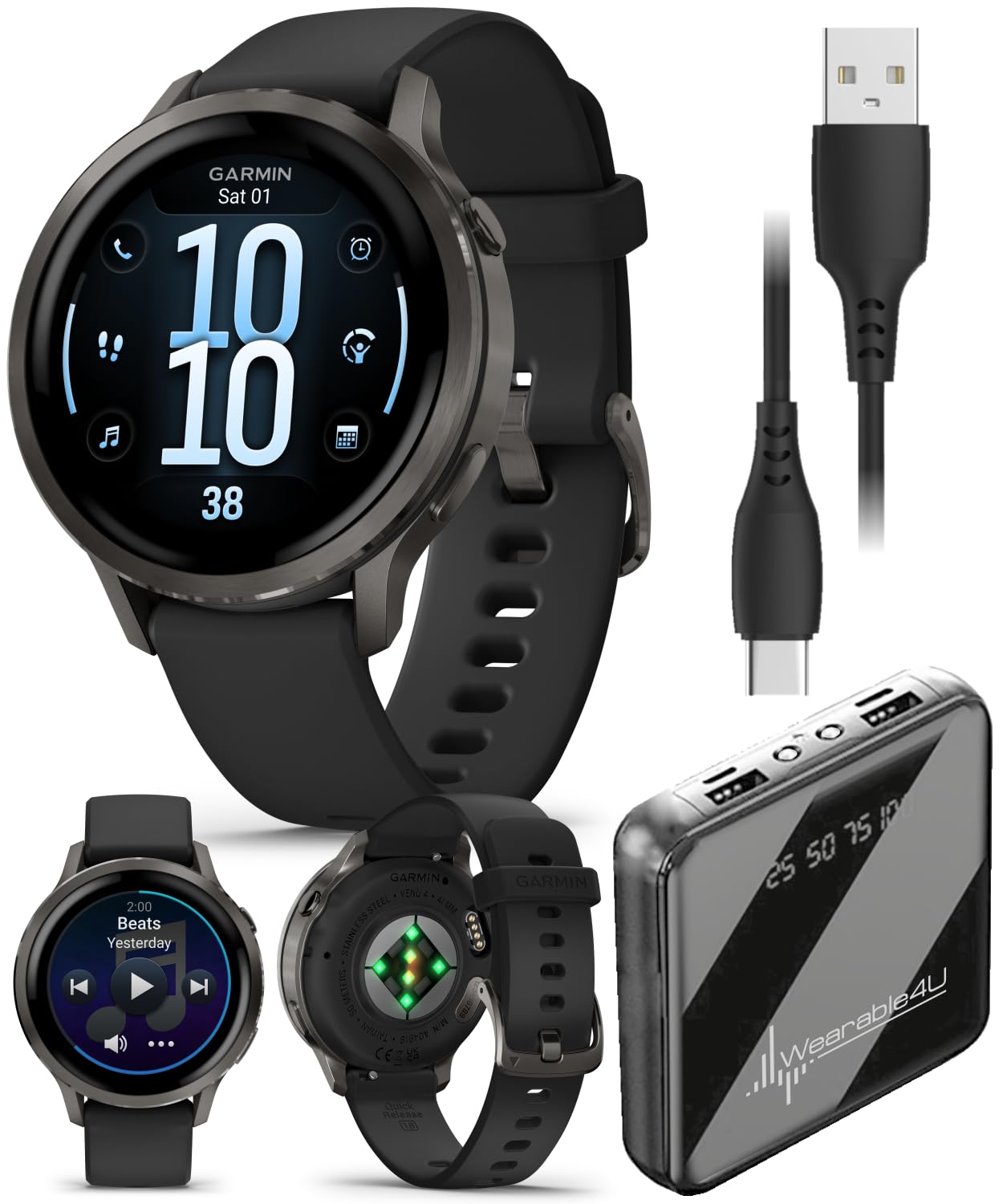 Garmin Venu 4 41mm AMOLED Advanced Health & Fitness GPS Smartwatch, Br - View 1