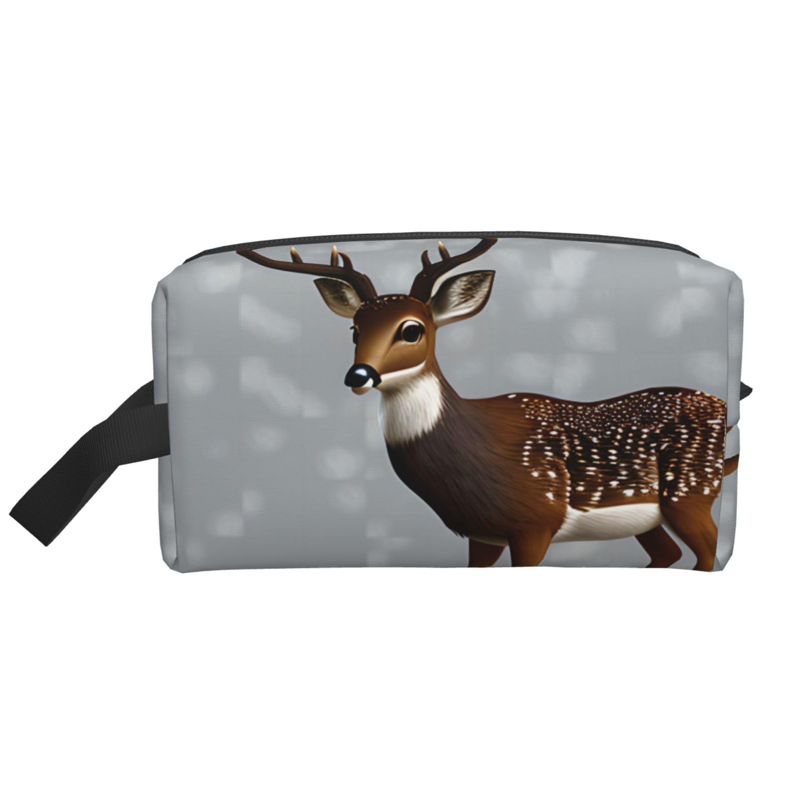 SXZVVBN Grey plum deer Large Capacity Travel Toiletry Bag Durable Oxford Cloth Makeup Organizer Cosmetic Pouch
