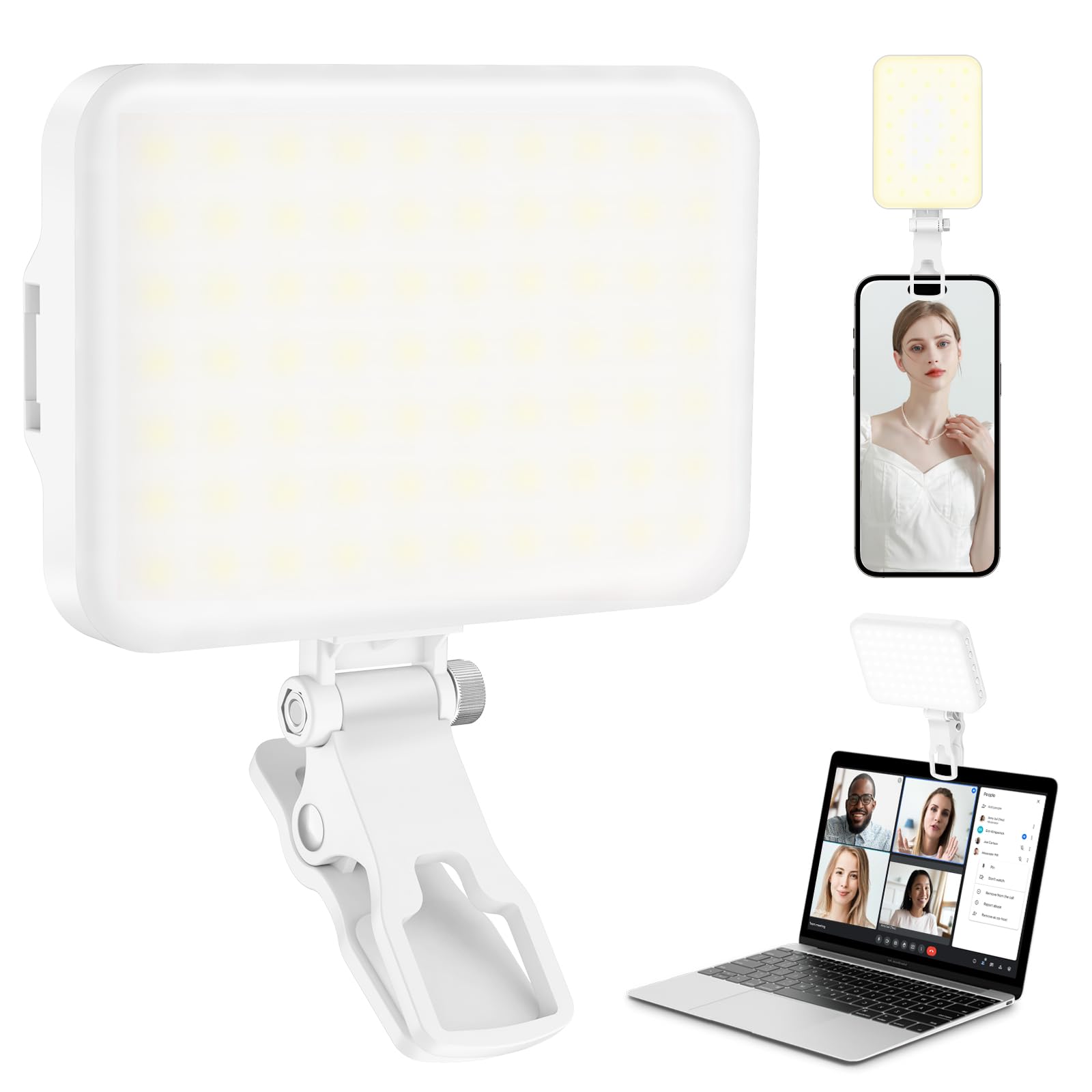 ALTSON 60 LED Portable Selfie Light Video Conference Lighting with Cli - View 7