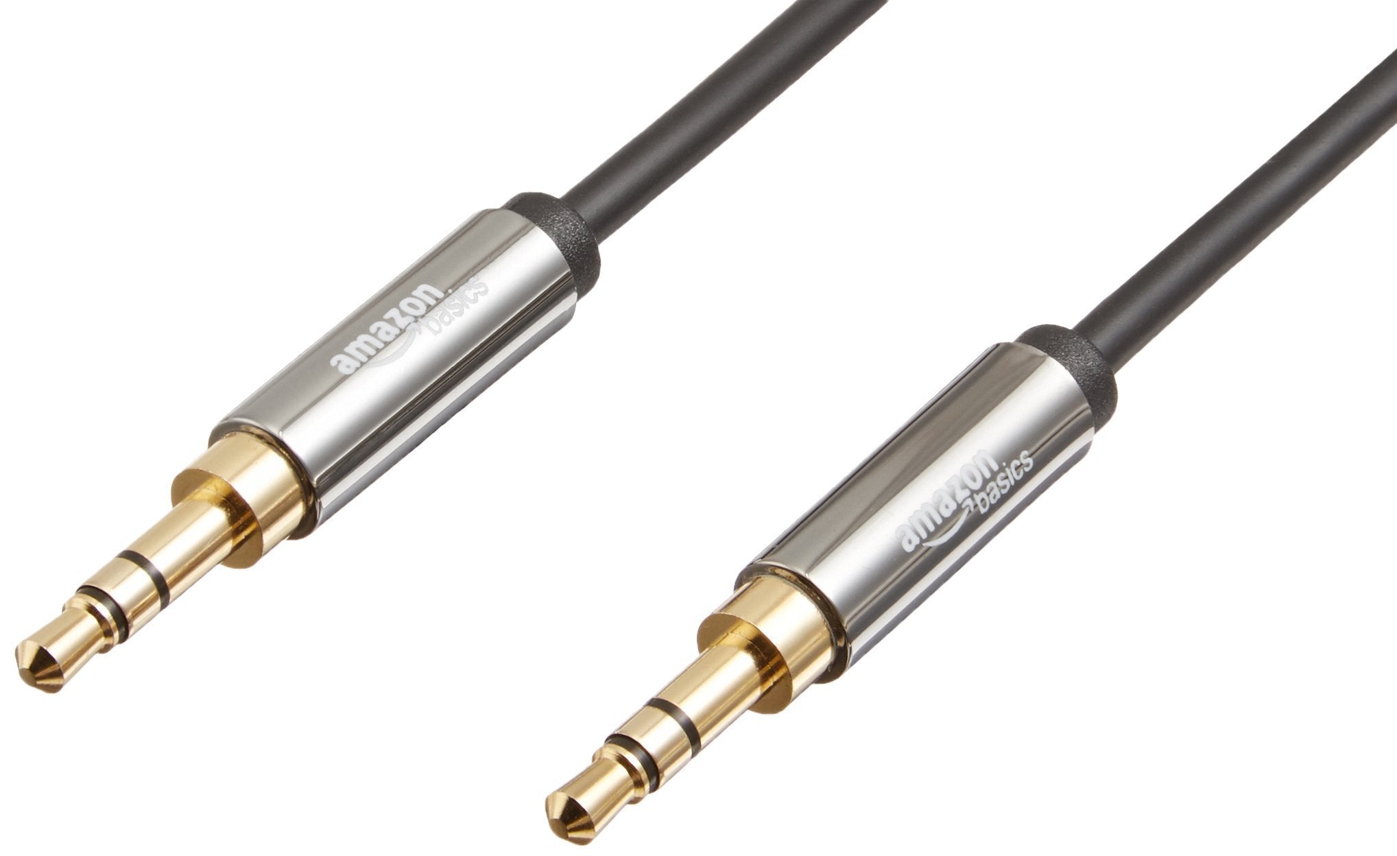 Amazon Basics 3.5mm Male-to-Male Stereo Audio Cable for Speakers, by Amazon Basics - Angle View 2