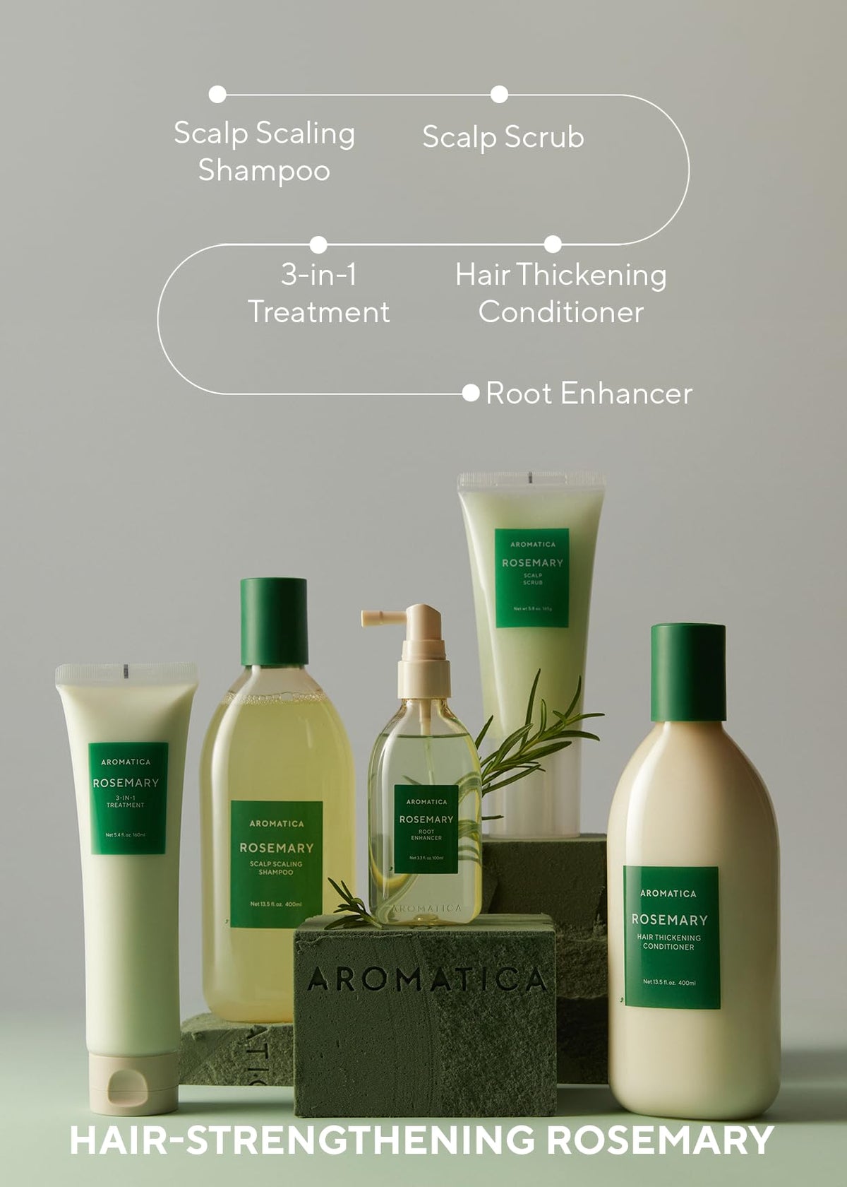 AROMATICA Rosemary Scalp Scaling Shampoo and Conditioner Set - AROMATICA Official Imagery - 7