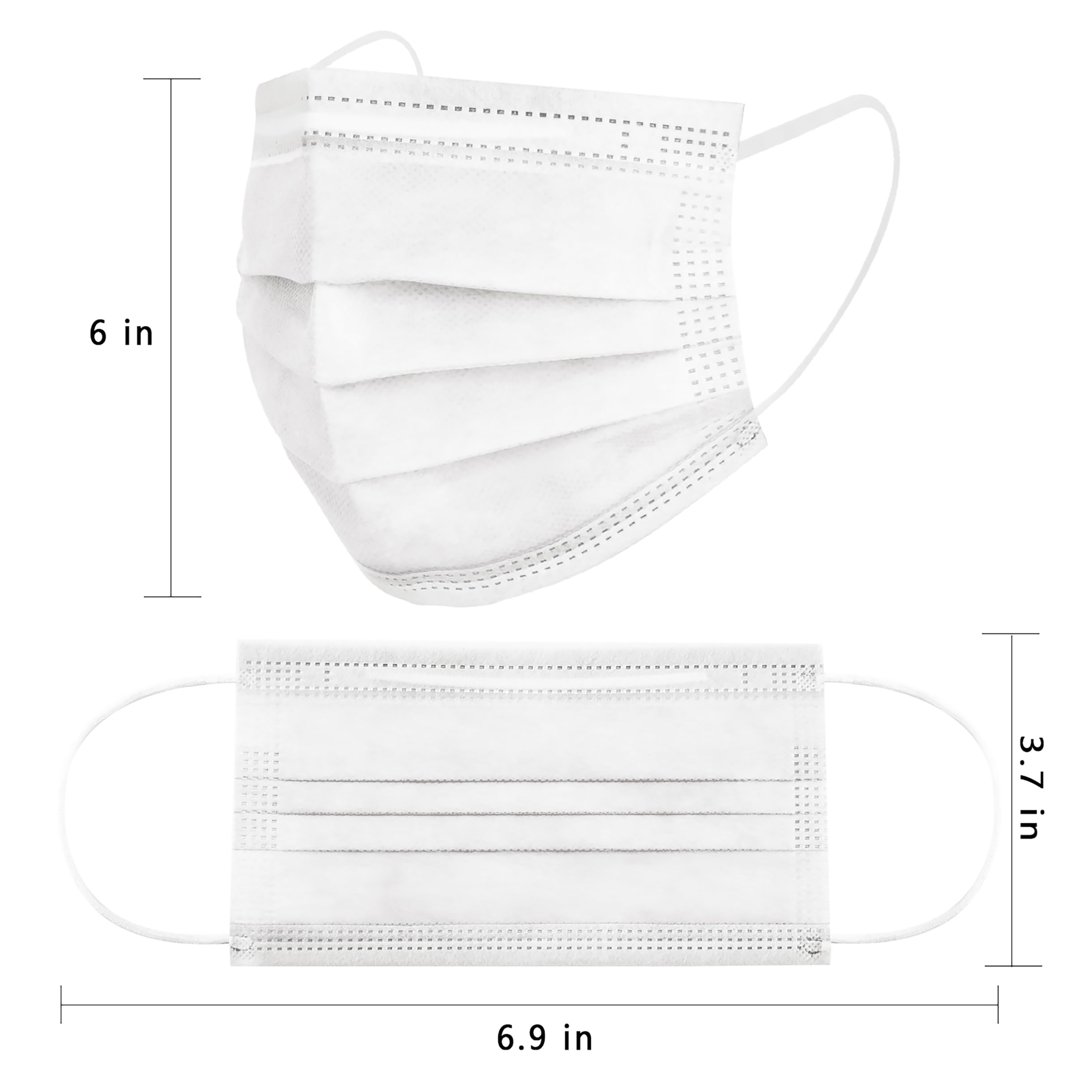 Borje White Disposable Face Masks 100 Pcs White Face Mask 3 Ply P - Borje Official Product View 5