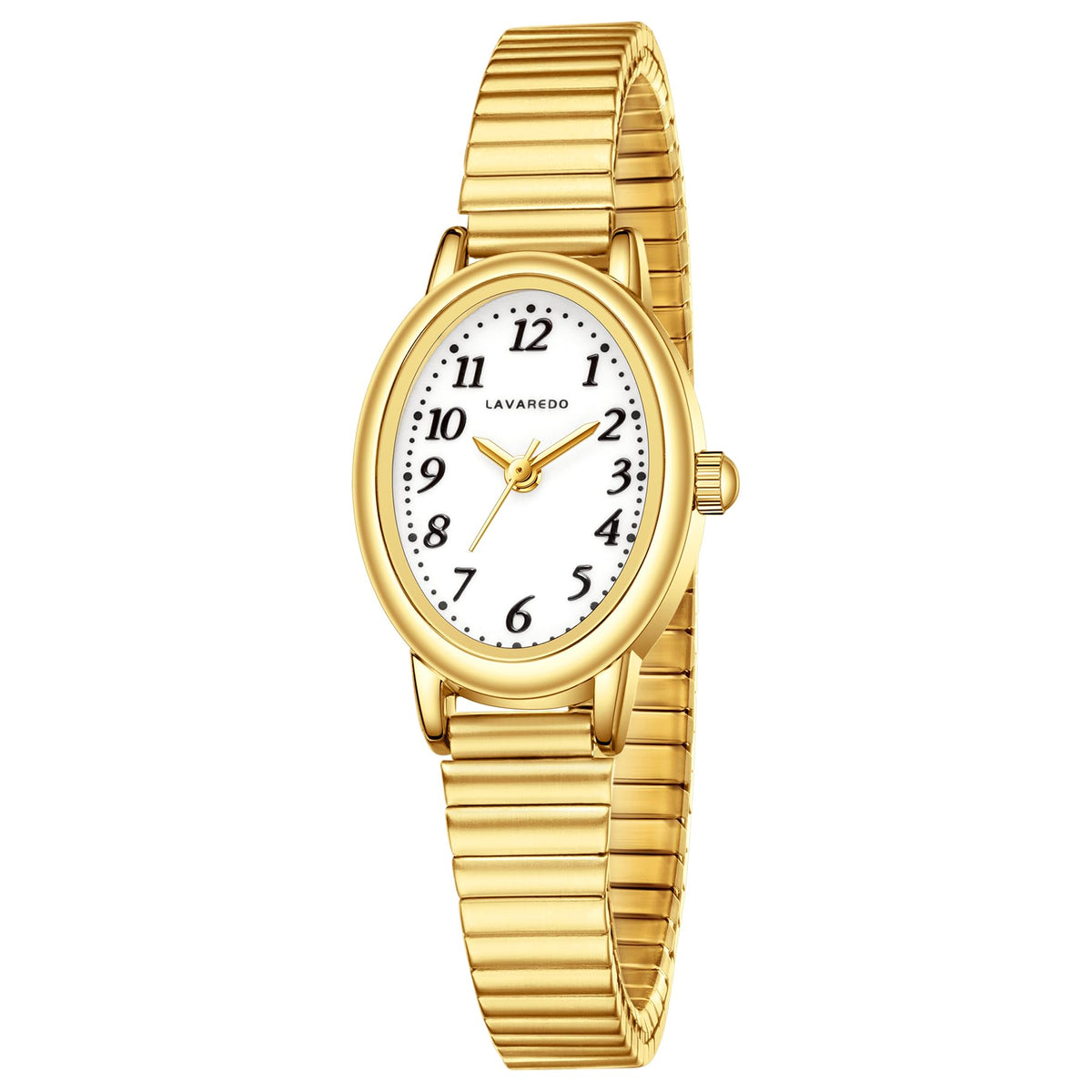 Small Gold Watch for Women Oval Case Analog Steel Expansion - VTAIGE Official Imagery - 2