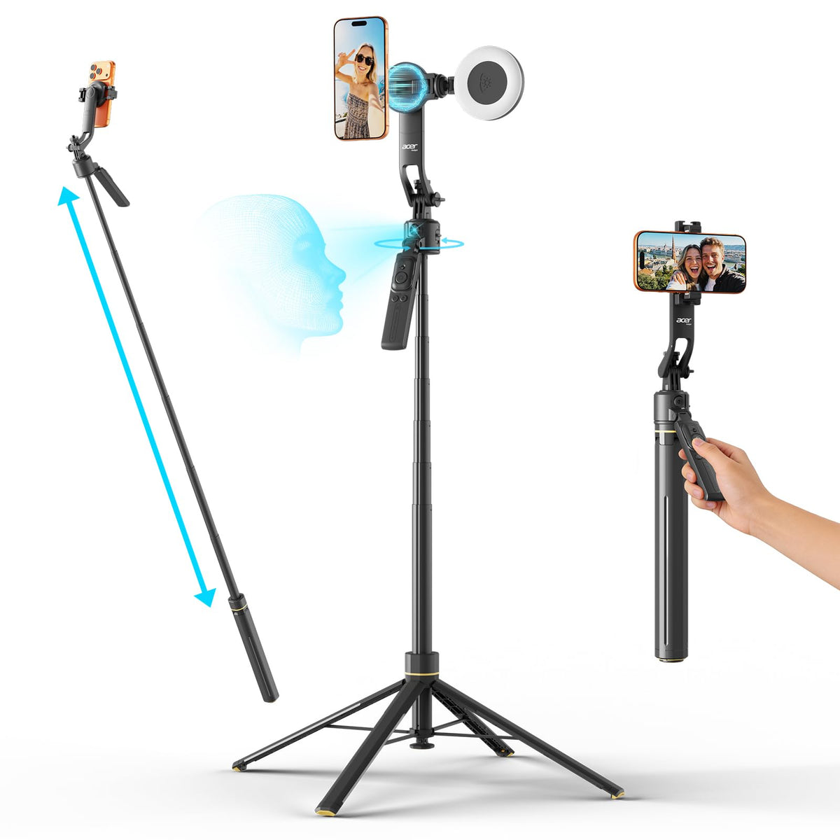 Acer Gadget Auto Face Tracking Tripod for iPhone Magnetic - Premium Selection Official Imagery - 2