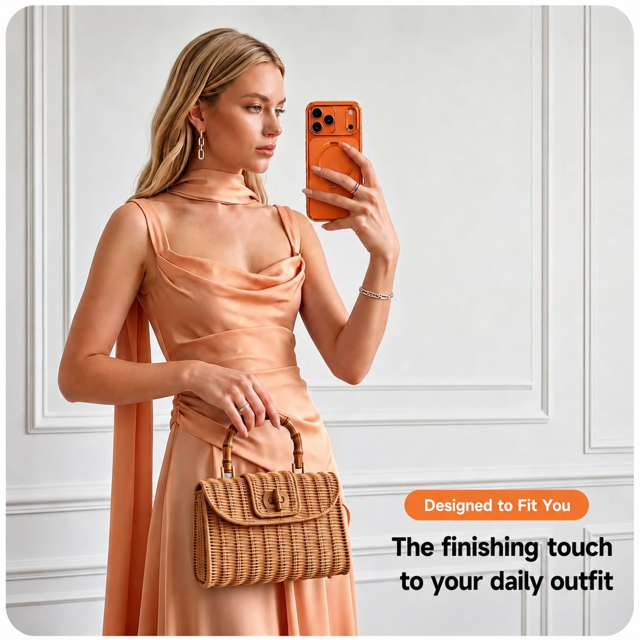 CASEKOO Glossy Orange 360 Spin Magnetic Stand for iPhone 17 - CASEKOO Official Imagery - 4