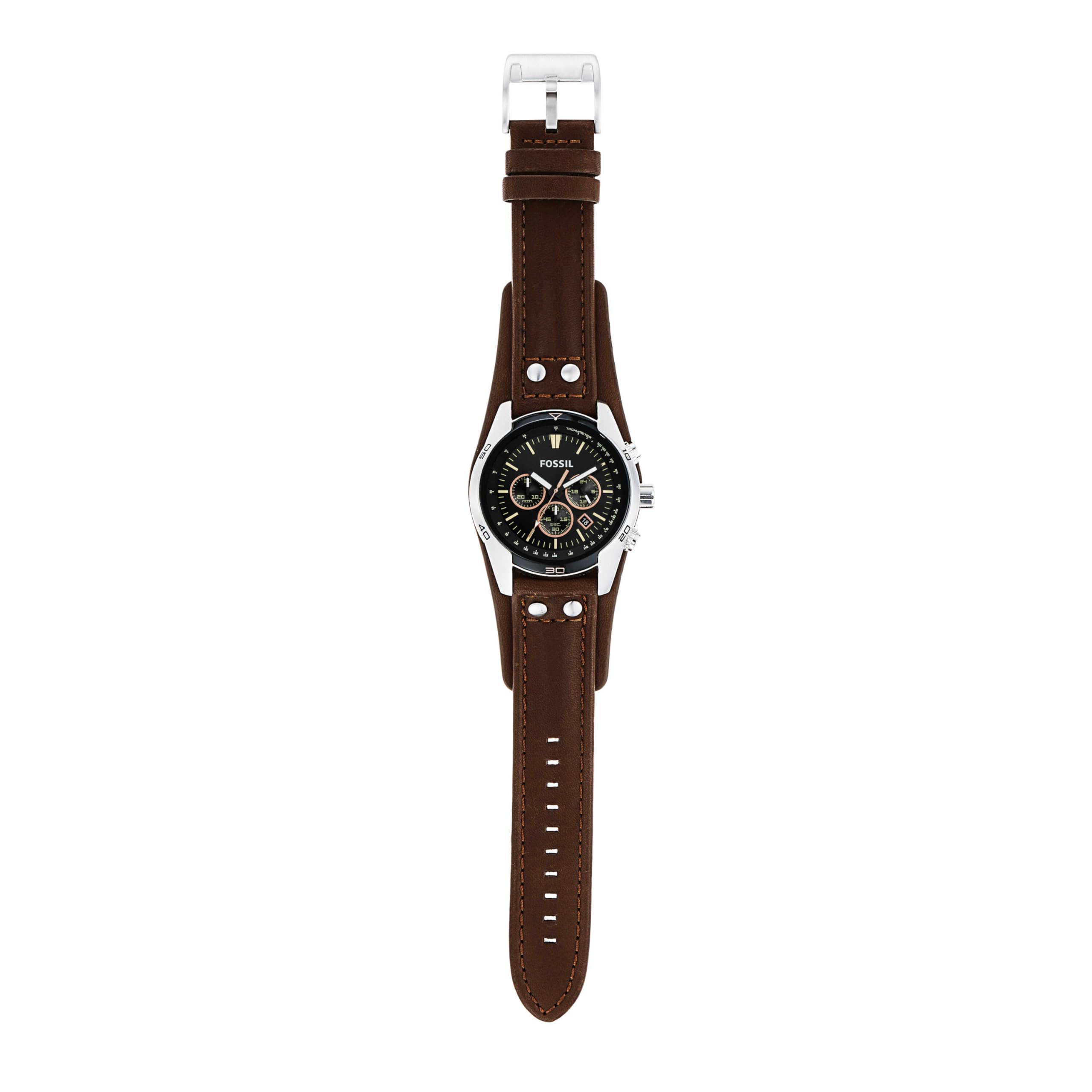 Fossil Coachman Quartz Chronograph Leather Watch for Men - View 7