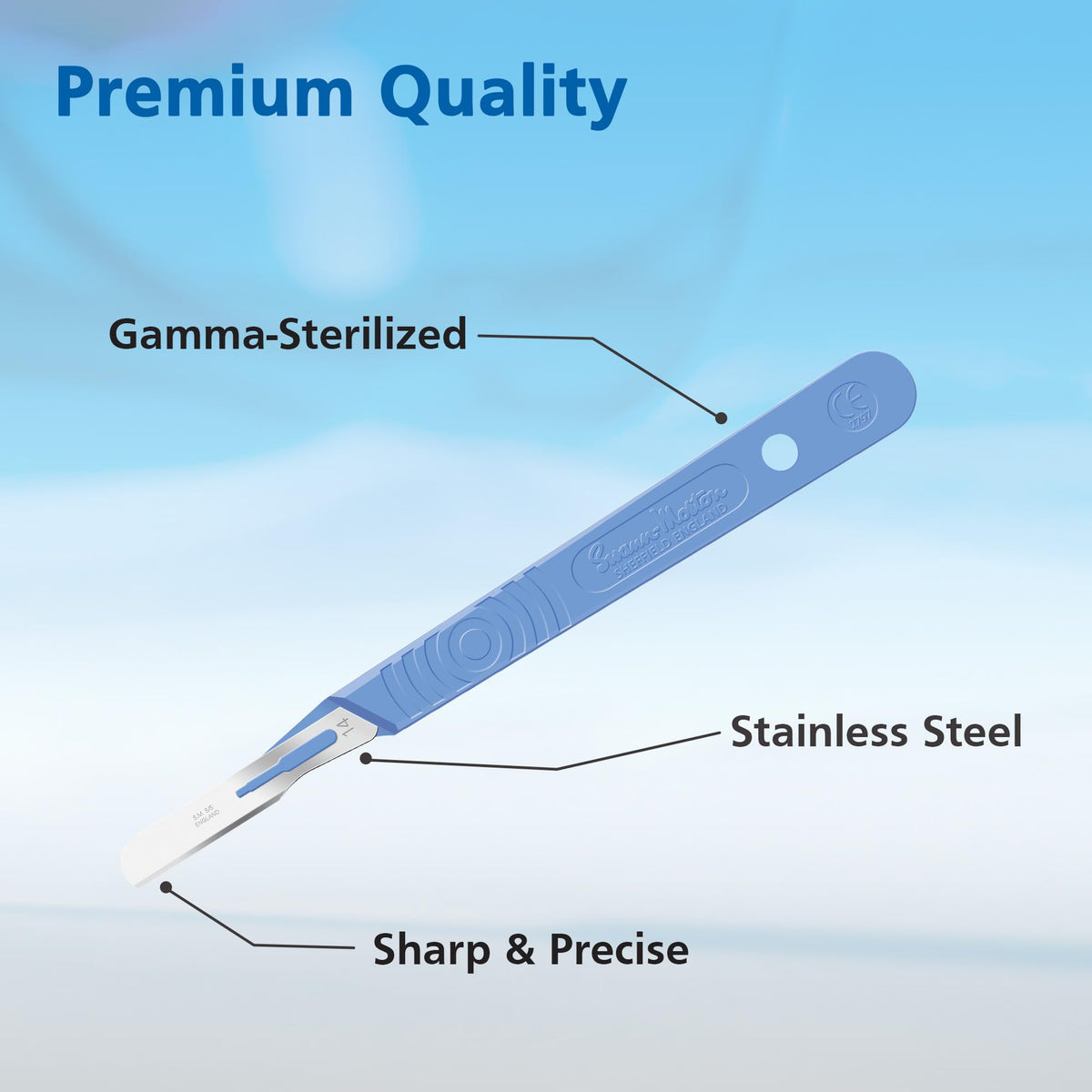 Swann Morton 14 Disposable Scalpel with Blade Sterile Box of - SWANN-MORTON Official Imagery - 8