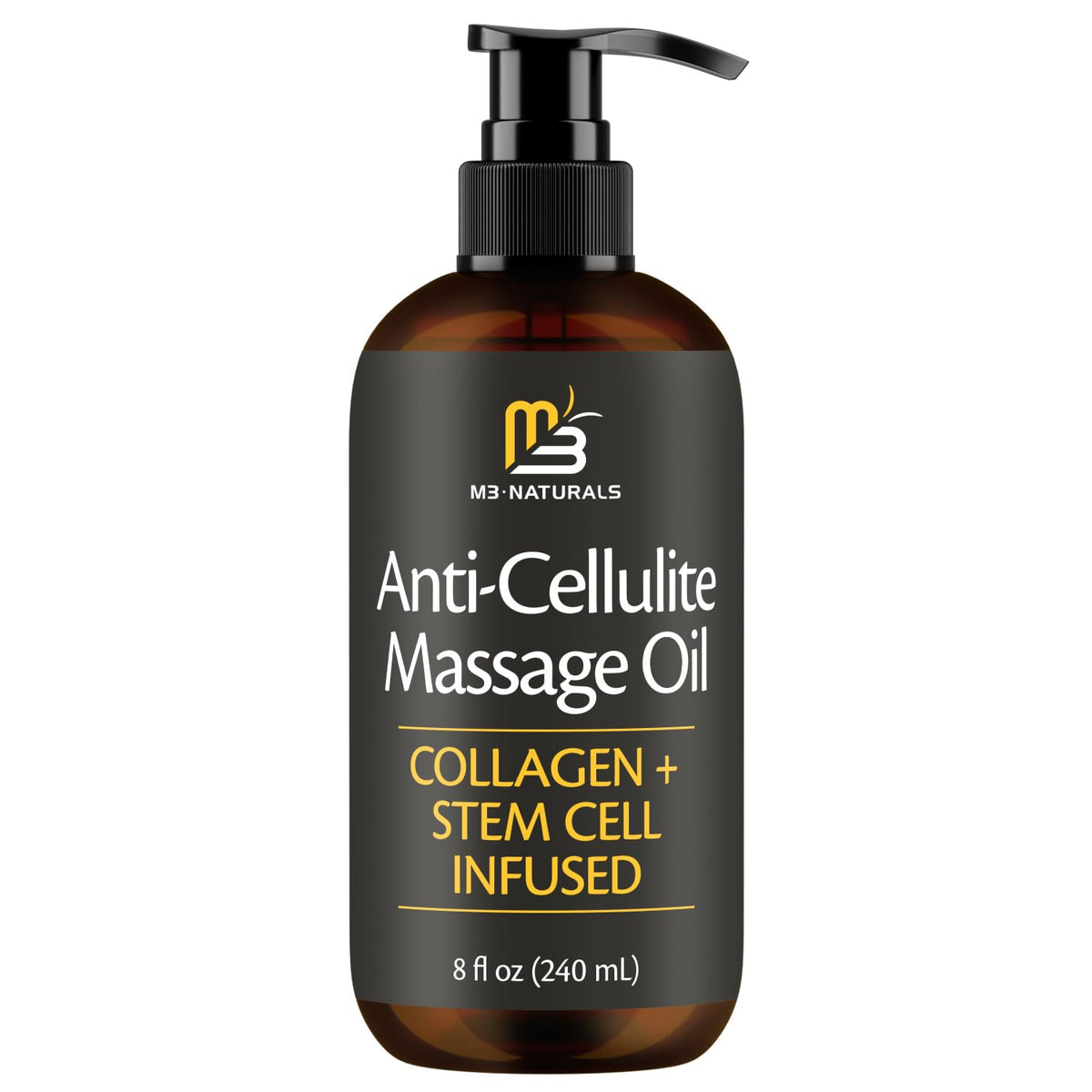 Anti Cellulite Massage Oil for Massage Therapy with Collagen - M3 Naturals Official Imagery - 1