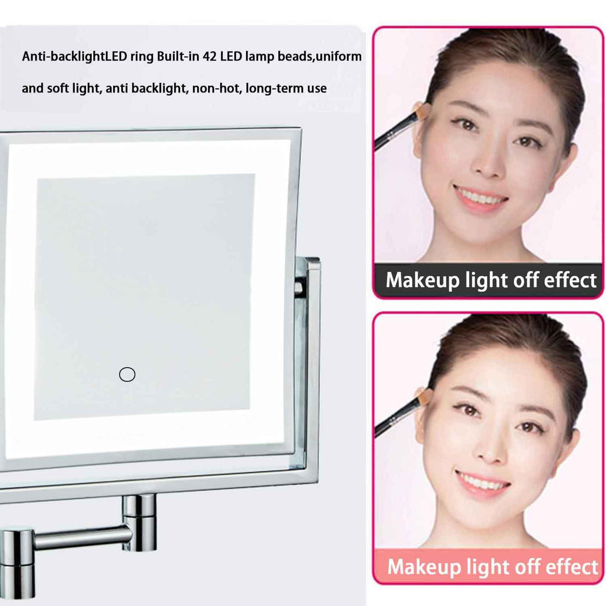 Wall Mounted Makeup Mirror with Lights Bathroom Beauty - Premium Selection Official Imagery - 5