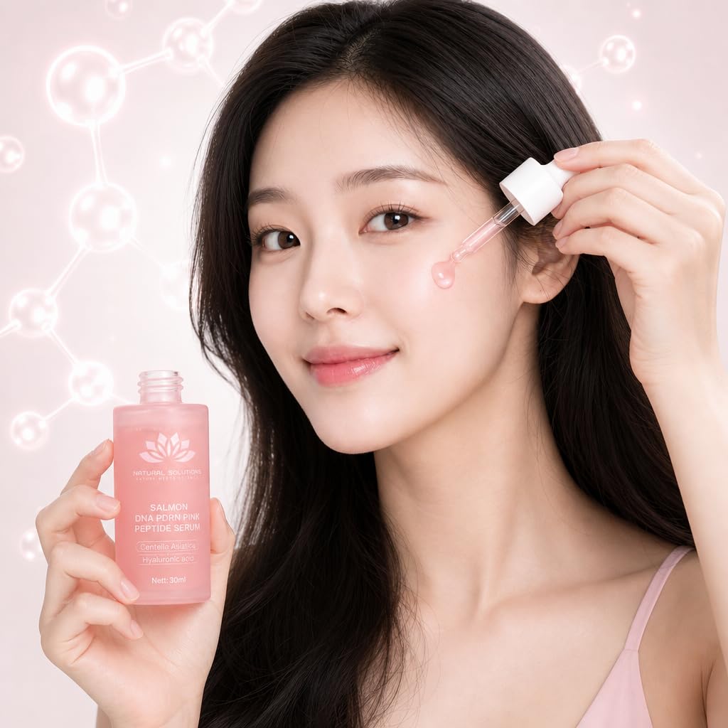 Korean Salmon DNA PDRN Pink Serum, Hyaluronic Acid, Peptides, - Natural Solutions Nature Meets Science