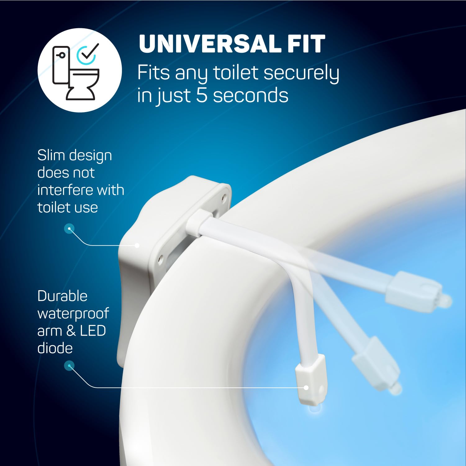 ToiLight The Original Toilet Bowl Night Light. Fun Useful Bathroom Mot - View 6