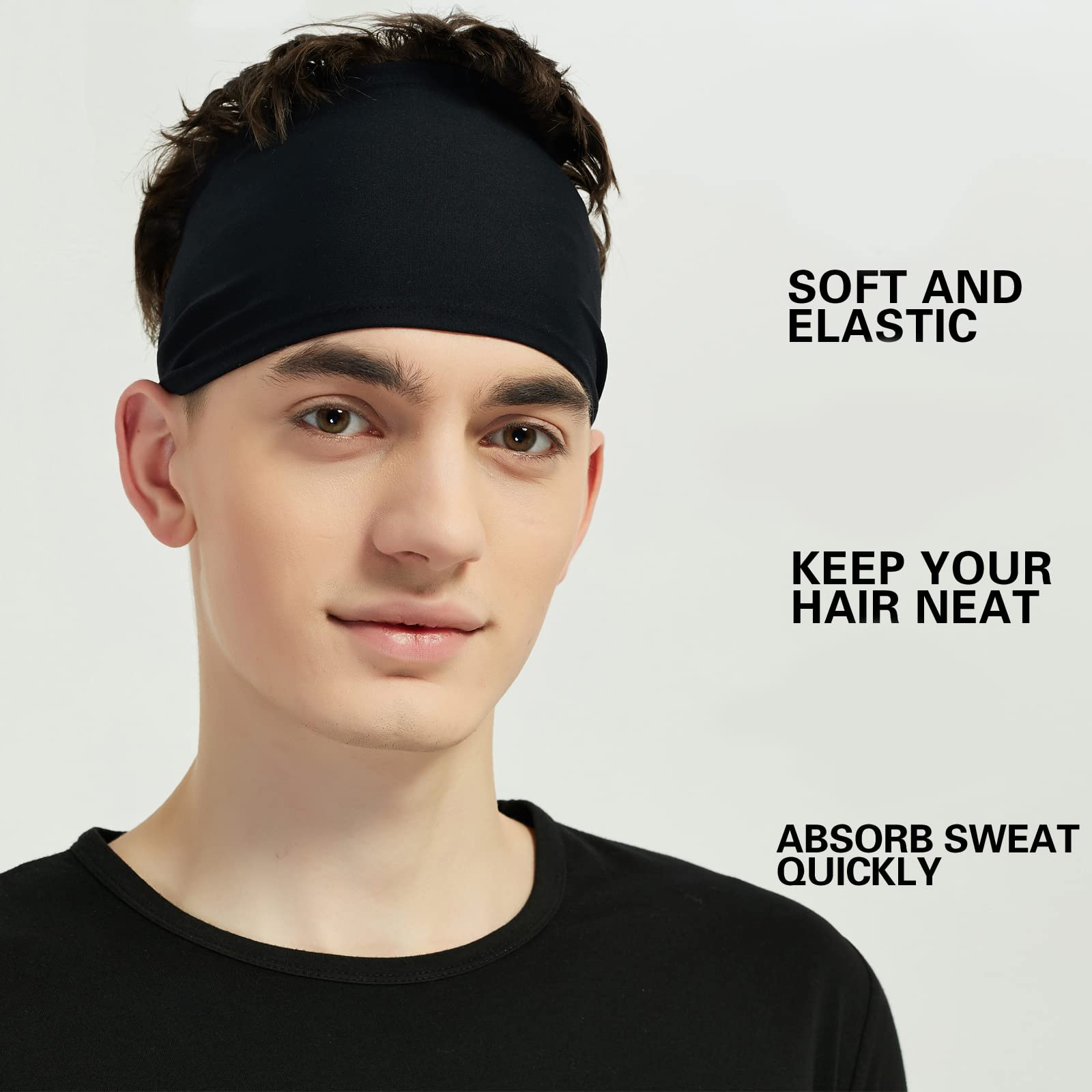 Pilamor Sports Headbands for Men 5 Pack,Sweatbands for Men Workou - Pilamor Official Product View 2