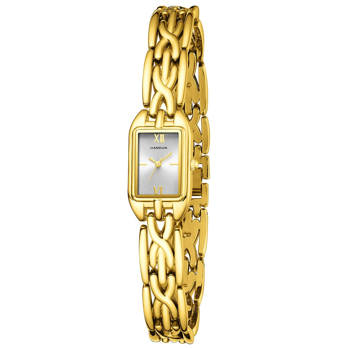 JIANDUN Classic Vintage Square Gold Tone Women Bracelet - JIANDUN Official Imagery - 1