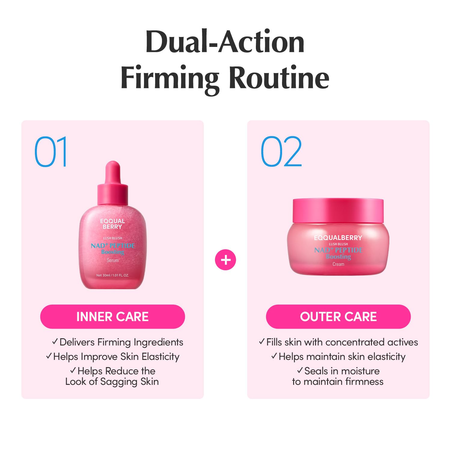 EQQUALBERRY NAD+ Peptide Boosting Serum &amp; Cream Duo - EQQUALBERRY