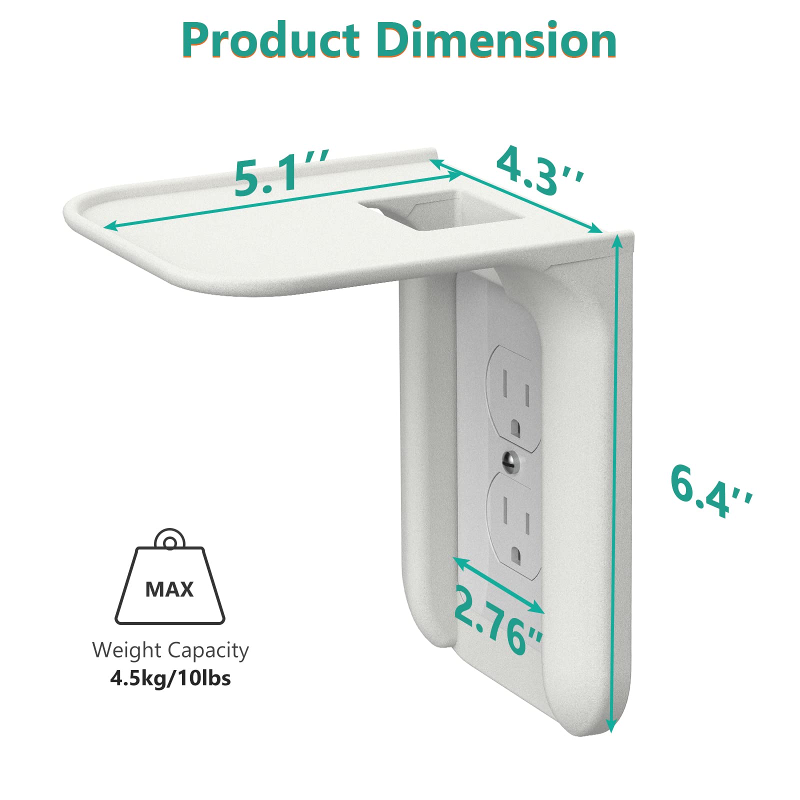 WALI Outlet Shelf Wall Holder, Bathroom Shelf for Smart Home Decor - WALI Official Product View 3