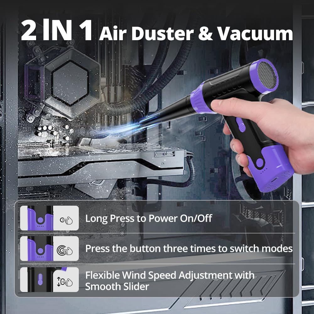 Compressed Air Duster Keyboard Cleaner Electric Air Blower - Anraye Official Imagery - 8