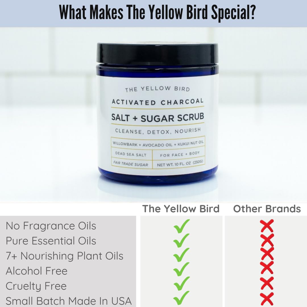 The Yellow Bird Activated Charcoal Face & Body Scrub – Natural Deep Cleansing - The Yellow Bird Official Product View 7