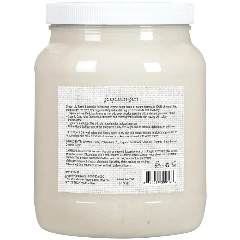 Ginger Lily Farms Botanicals Organic Sugar Scrub, Fragrance Free - Ginger Lily Farms Official Product View 3
