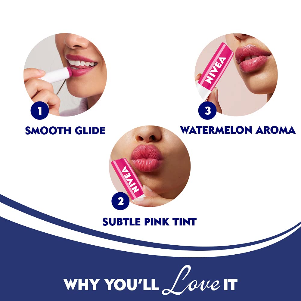 Nivea Fruity Shine Watermelon Lip Balm, 4.8gm - NIVEA Official Product View 6
