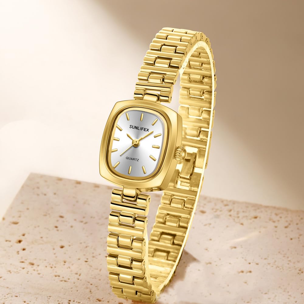 FANMIS Gold Watch for Women Dainty Vintage Square Jewelry - FANMIS Official Imagery - 4