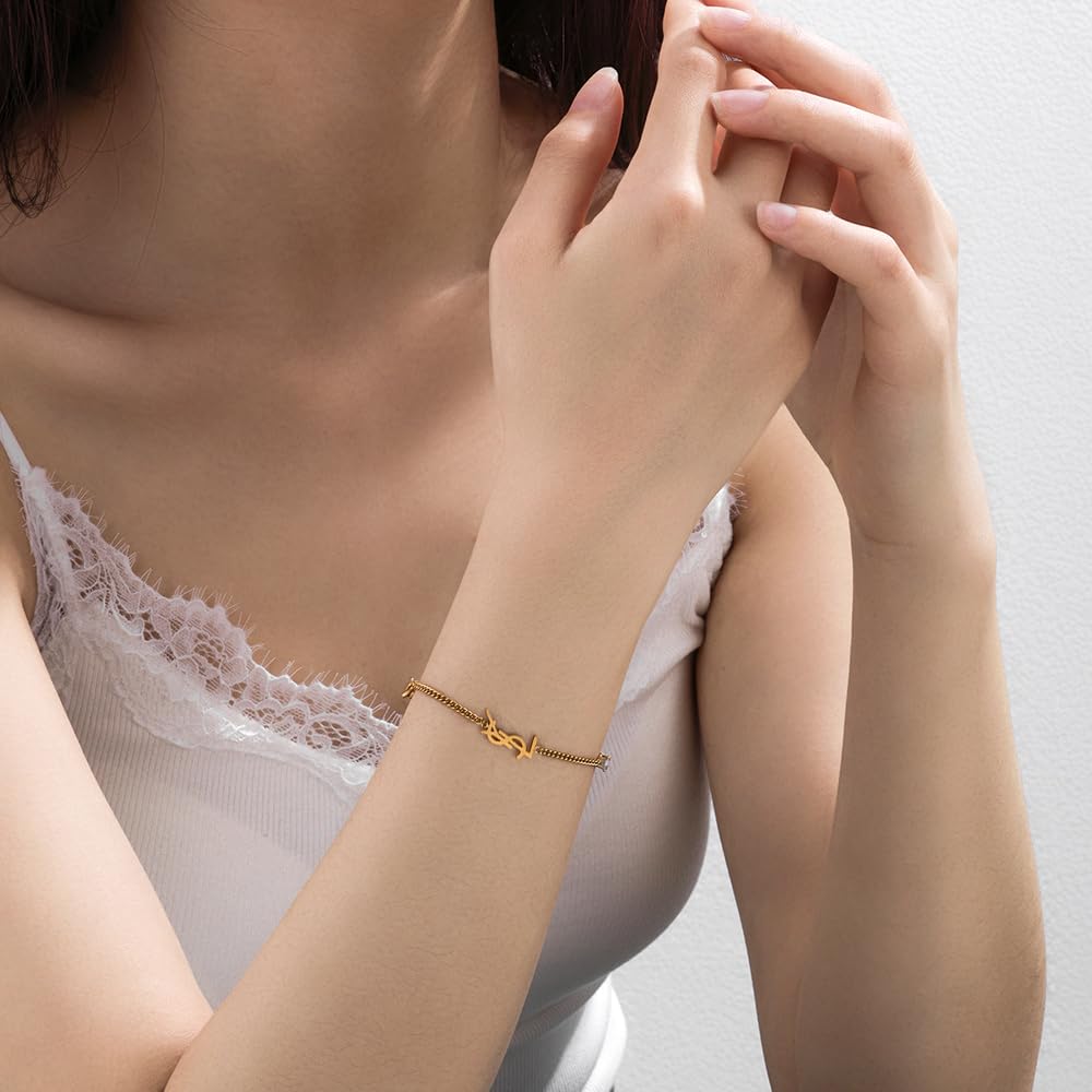 18K Gold Plated bracelet for Women 18K monogram Exquisite - Acicihenn Official Imagery - 8