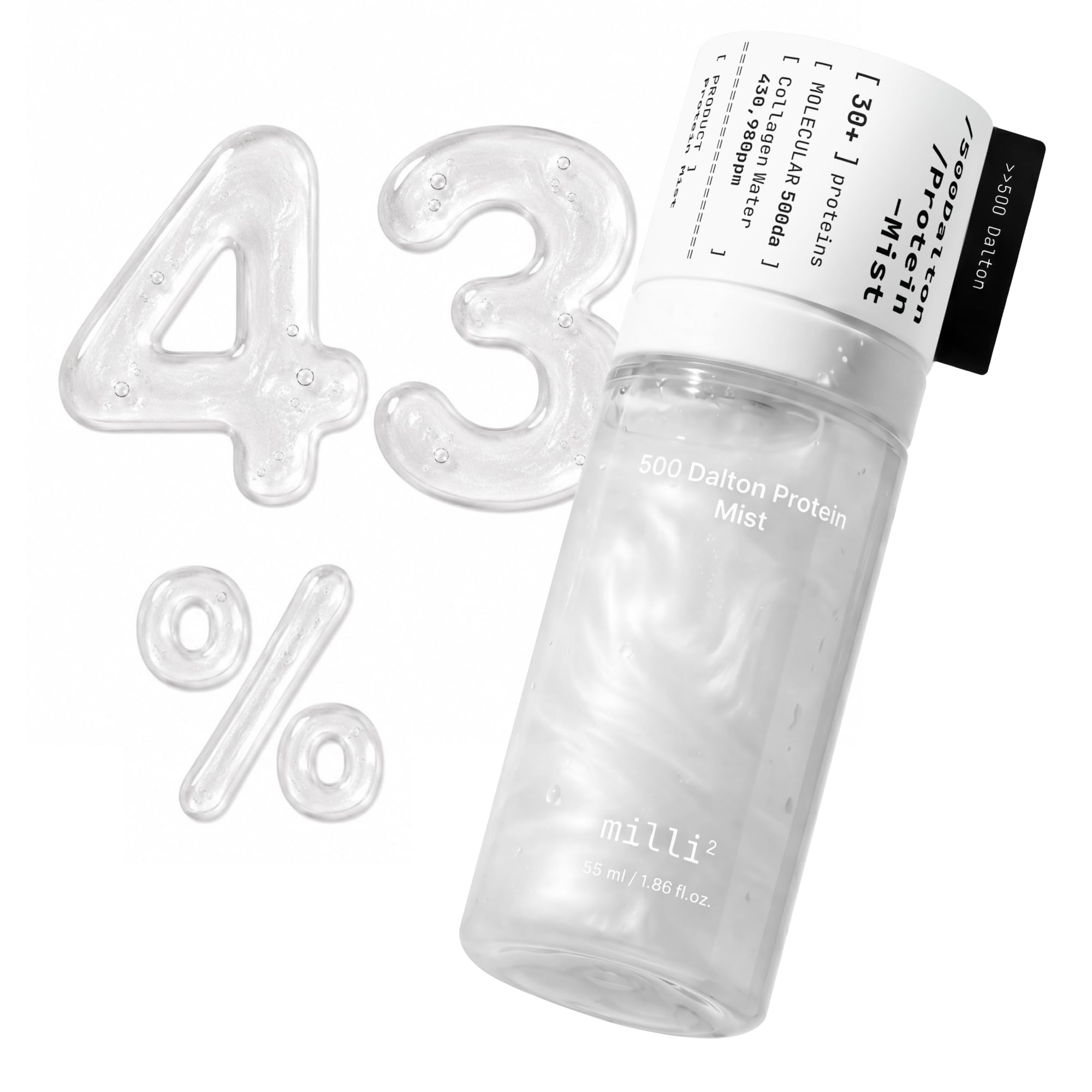 millimilli 500 Dalton Protein Mist with 30 Collagen Peptides, 43% Collagen Complex - millimilli Official Product View 2
