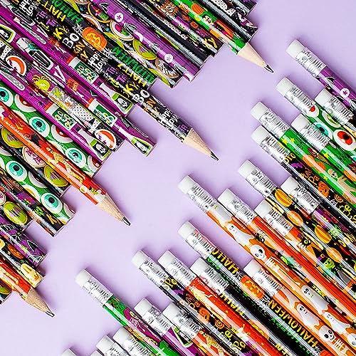 JOYIN 48PCS Halloween Pencils Bulk with Eraser, Colorful Fall - Product Imagery