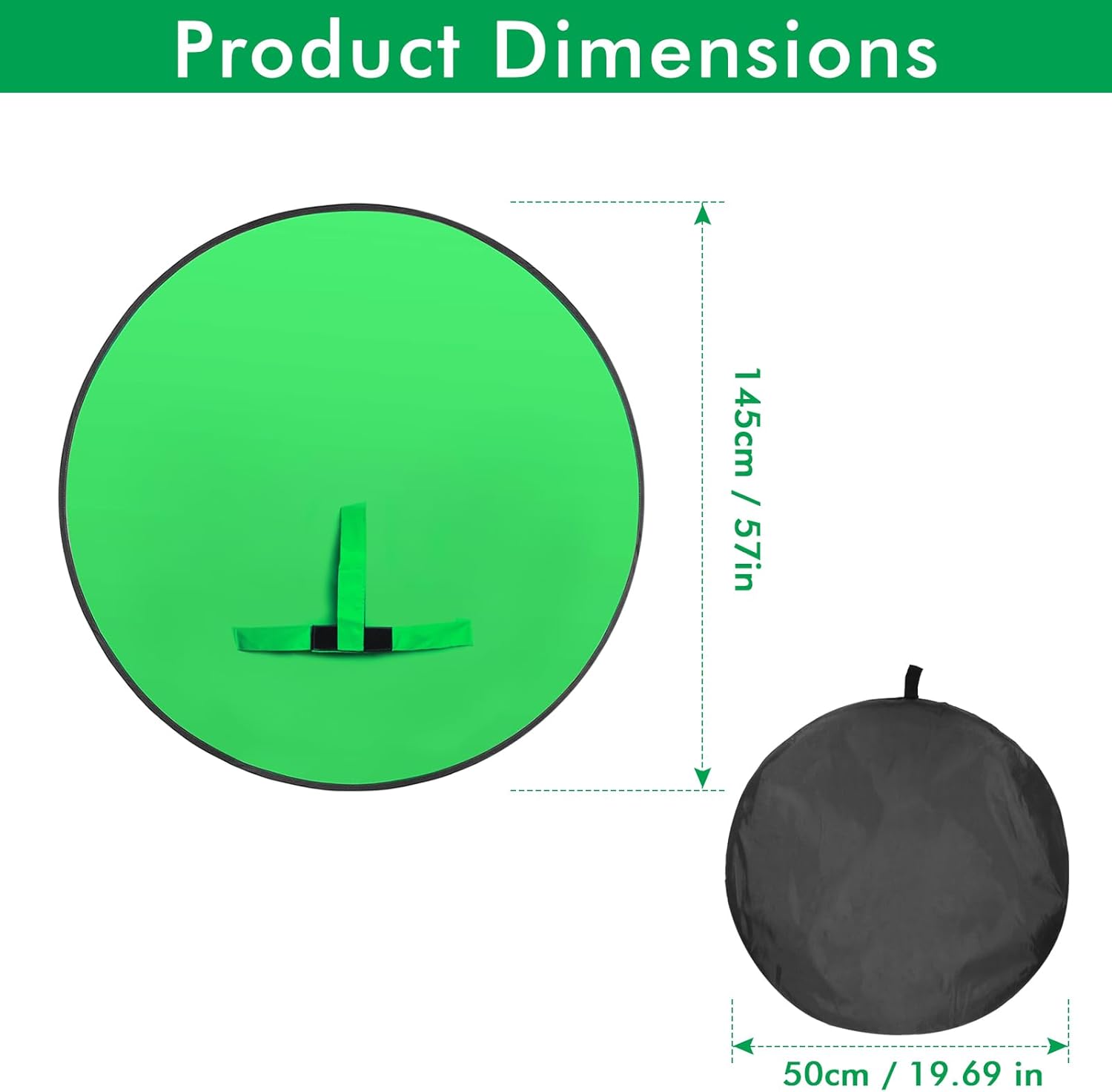Aiuca portable green screen chair with 57-inch green backdrop and stand, ideal for video and photo background replacement.