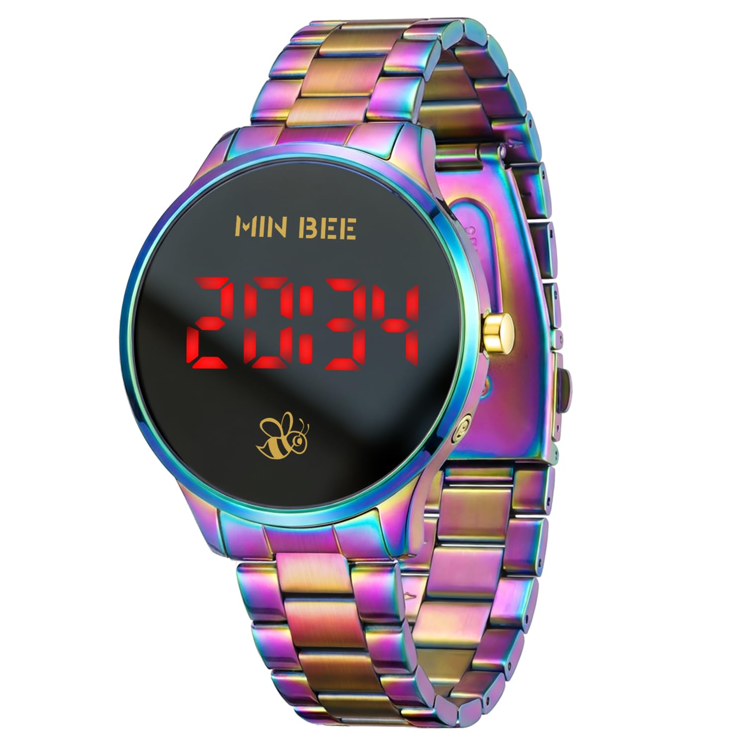 Rainbow Digital Watch for Women Men Nonsmart Large Face Wrist - Product Imagery
