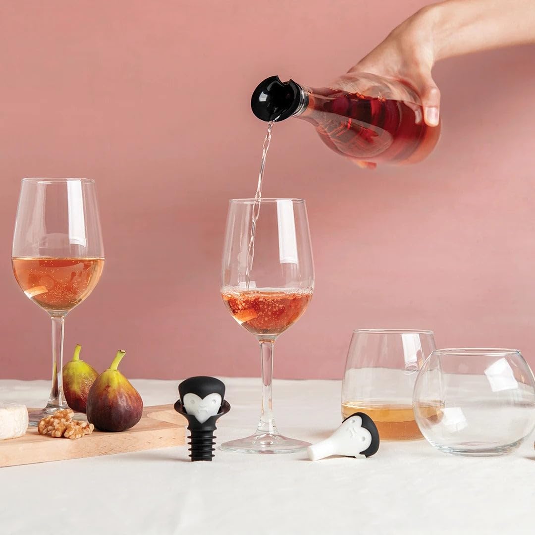 OTOTO 2 in 1 Wine Stopper & Pourer - Wine Cap, Wine Cork - Vampire, Ha - View 8