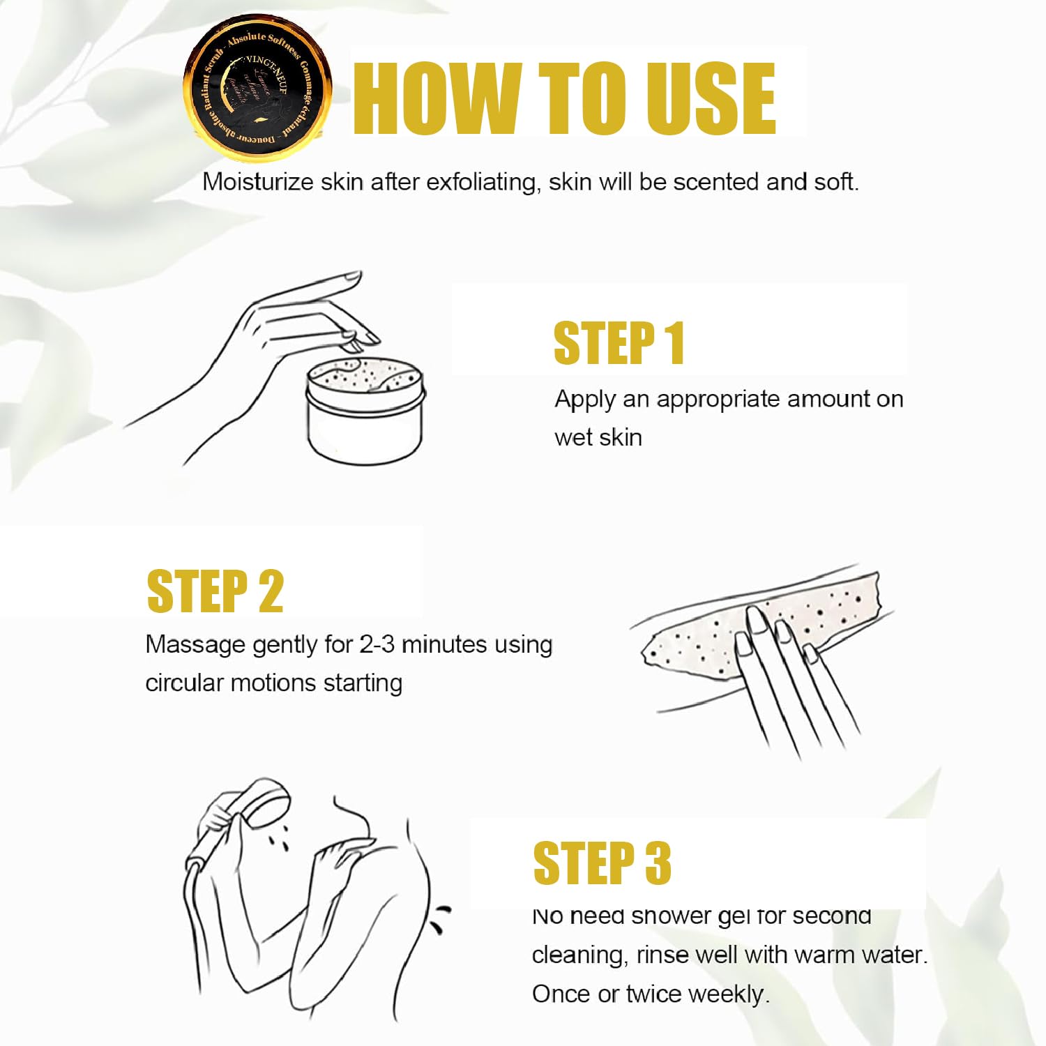 VINGT-NEUF Exfoliating Turmeric Body Scrub, Brightening Body Exfoliator Scrub 280g - VINGT-NEUF Official Product View 7