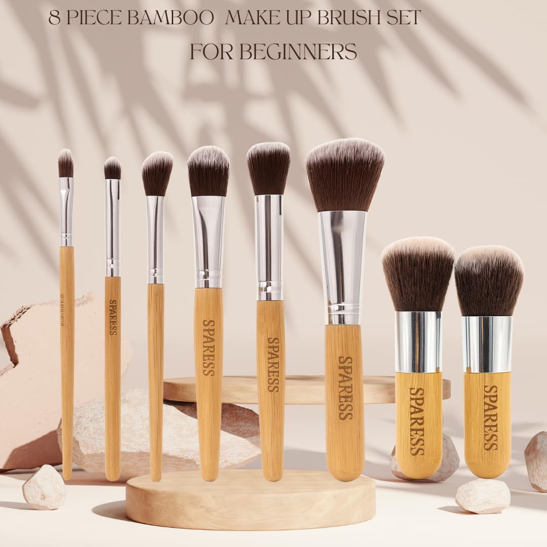 Eco Friendly Unique Natural Gift Beauty Set Bamboo Makeup - SPARESS Official Imagery - 3