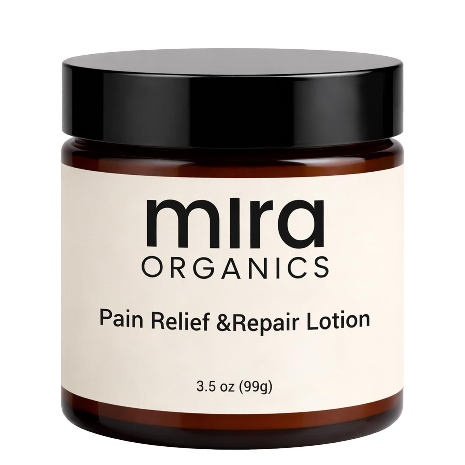 Mira Relief Repair Lotion by FIYY6VC, magnesium and botanical skin moisturizer in a 3.5 fl oz bottle with a pump dispenser.